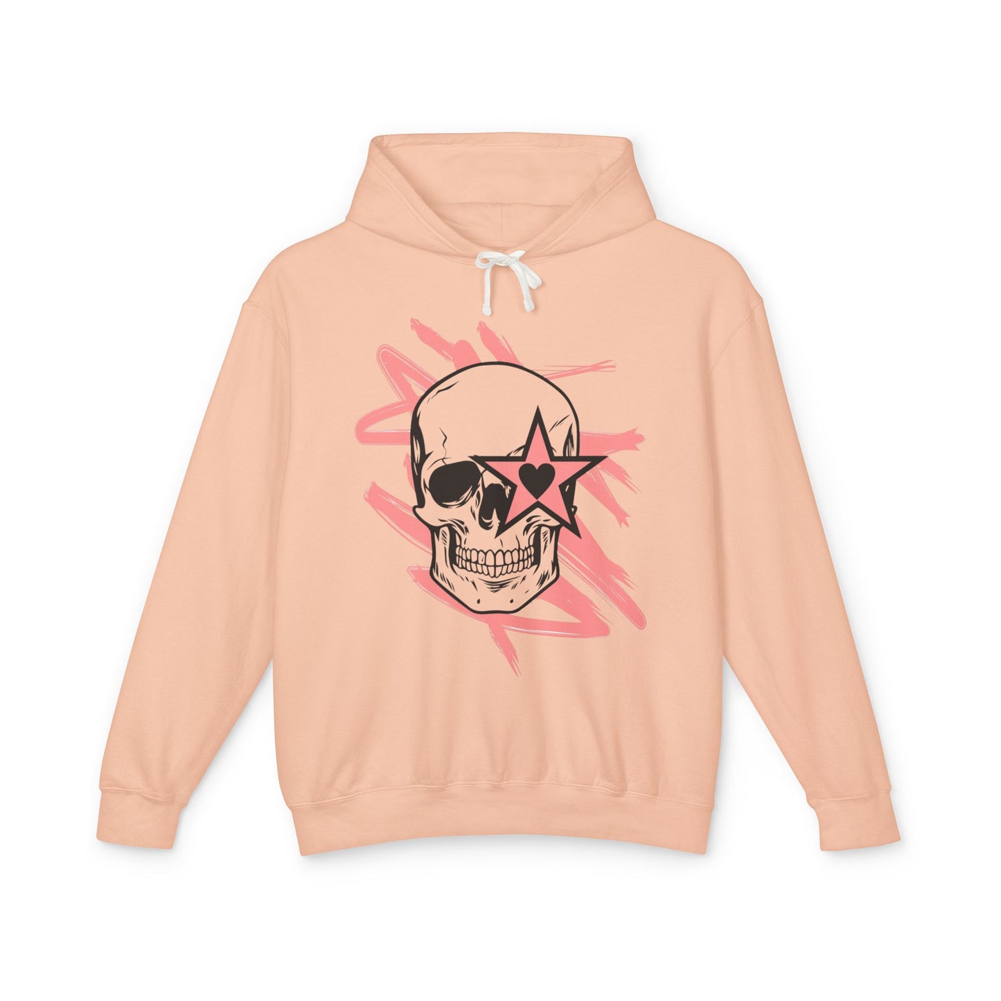 Skull and Star Lightweight Unisex Hoodie - Trendy Graphic Sweatshirt for Casual Wear