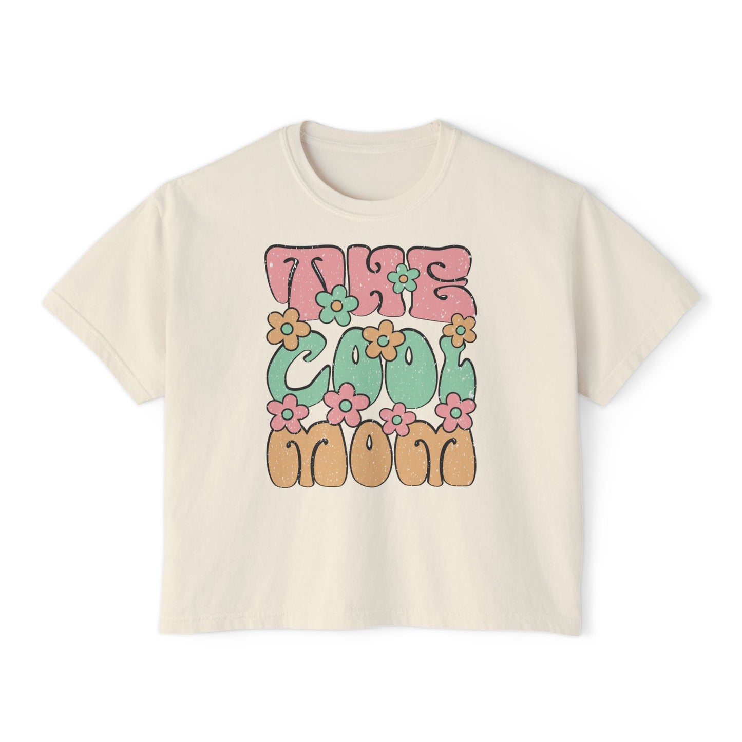 Retro Floral Cool Mom Boxy Tee