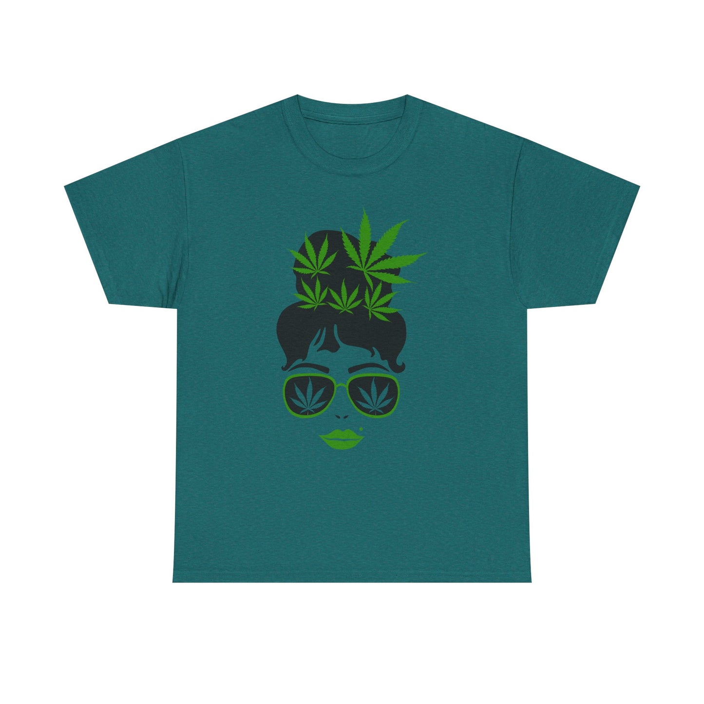 Chic Cannabis Unisex Heavy Cotton Tee - Stylish Green Leaf Design