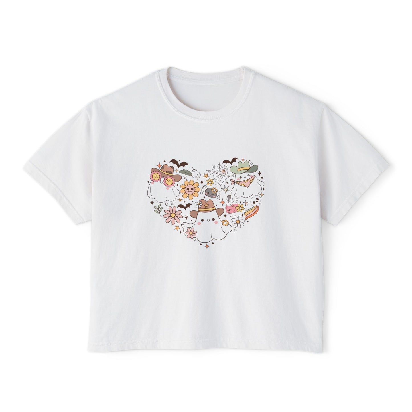 Whimsical Nature Women's Boxy Tee, Cute Graphic Shirt, Summer Fashion Tee, Gift for Nature Lovers, Casual Women's Top