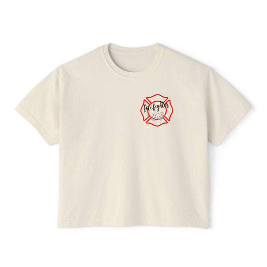 Women's Boxy Tee - #FireWife Graphic Shirt for Firefighter Wives