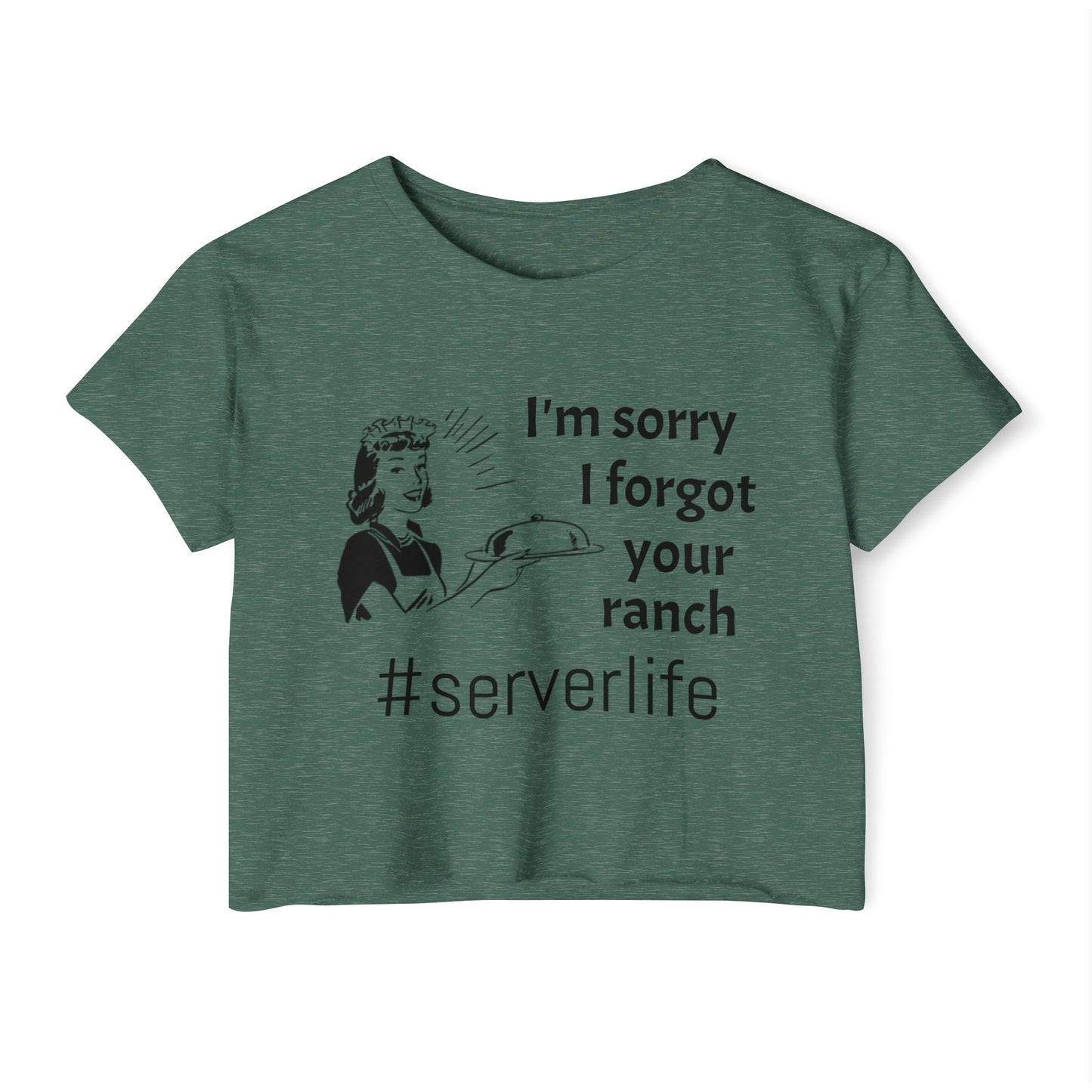 Festival Crop Top - Server Life Tee, Cute Summer Shirt, Music Festival Outfit, Gift for Waitresses, Funny Graphic T-Shirt