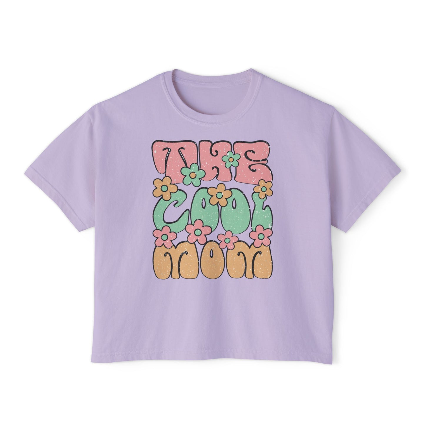 Retro Floral Cool Mom Boxy Tee