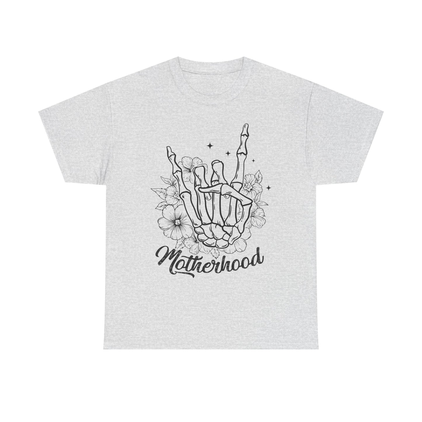 Unisex Heavy Cotton Tee - Motherhood Skeleton Hand Design
