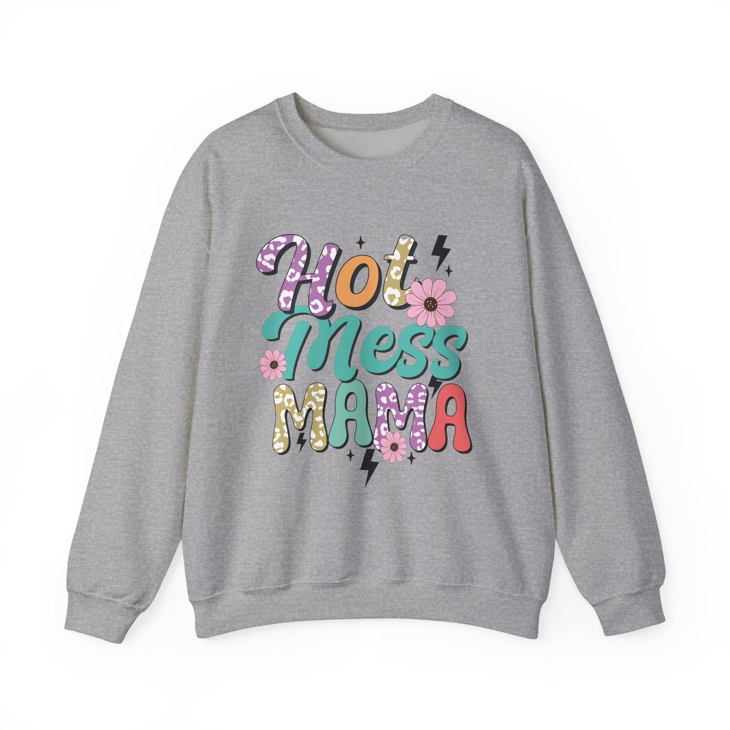 Hot Mess Mama Sweatshirt | Cozy Gift for Moms | Fun and Stylish Crewneck | Perfect for Casual Wear, Birthdays, Mother’s Day, Celebrations