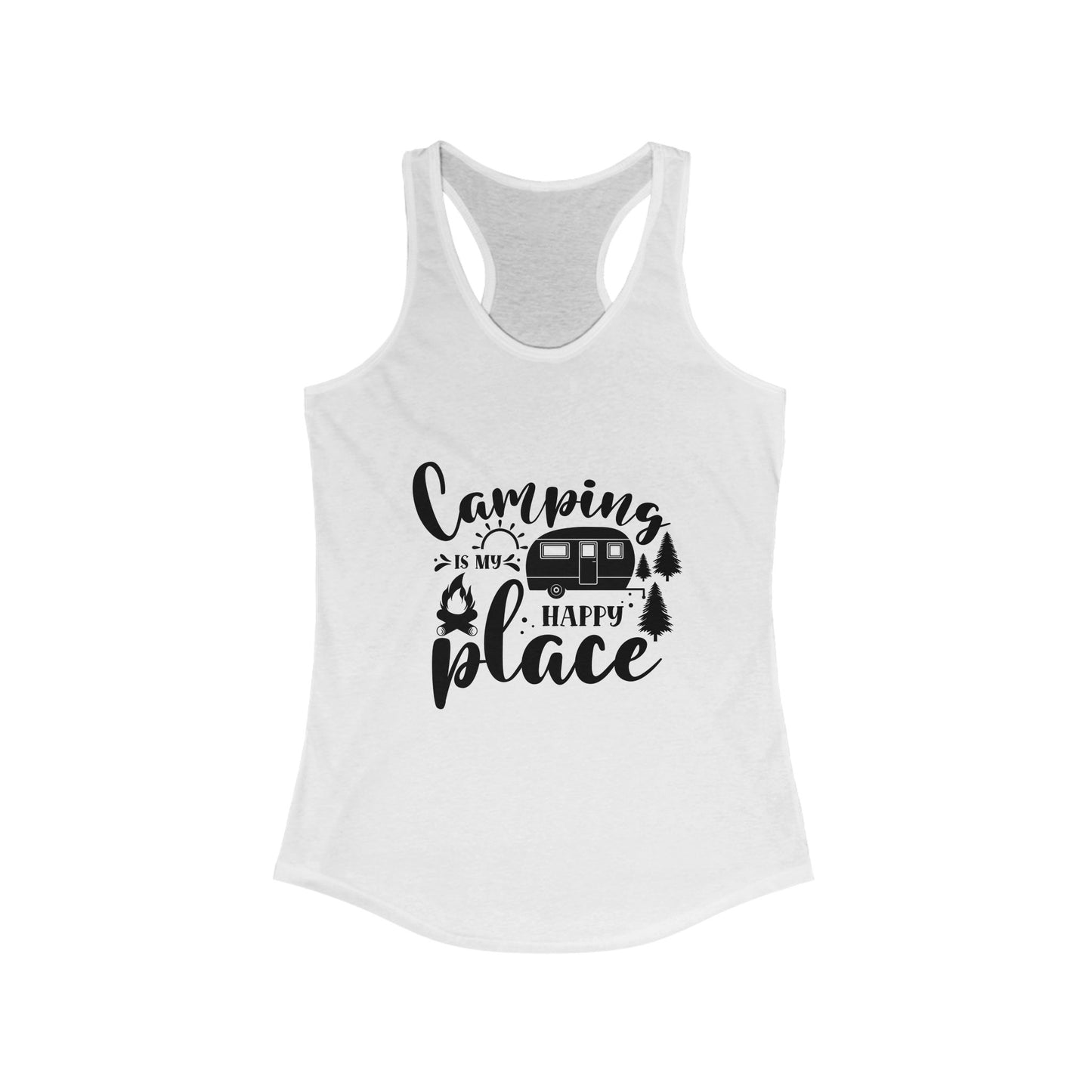 Camping Is My Happy Place Racerback Tank for Women