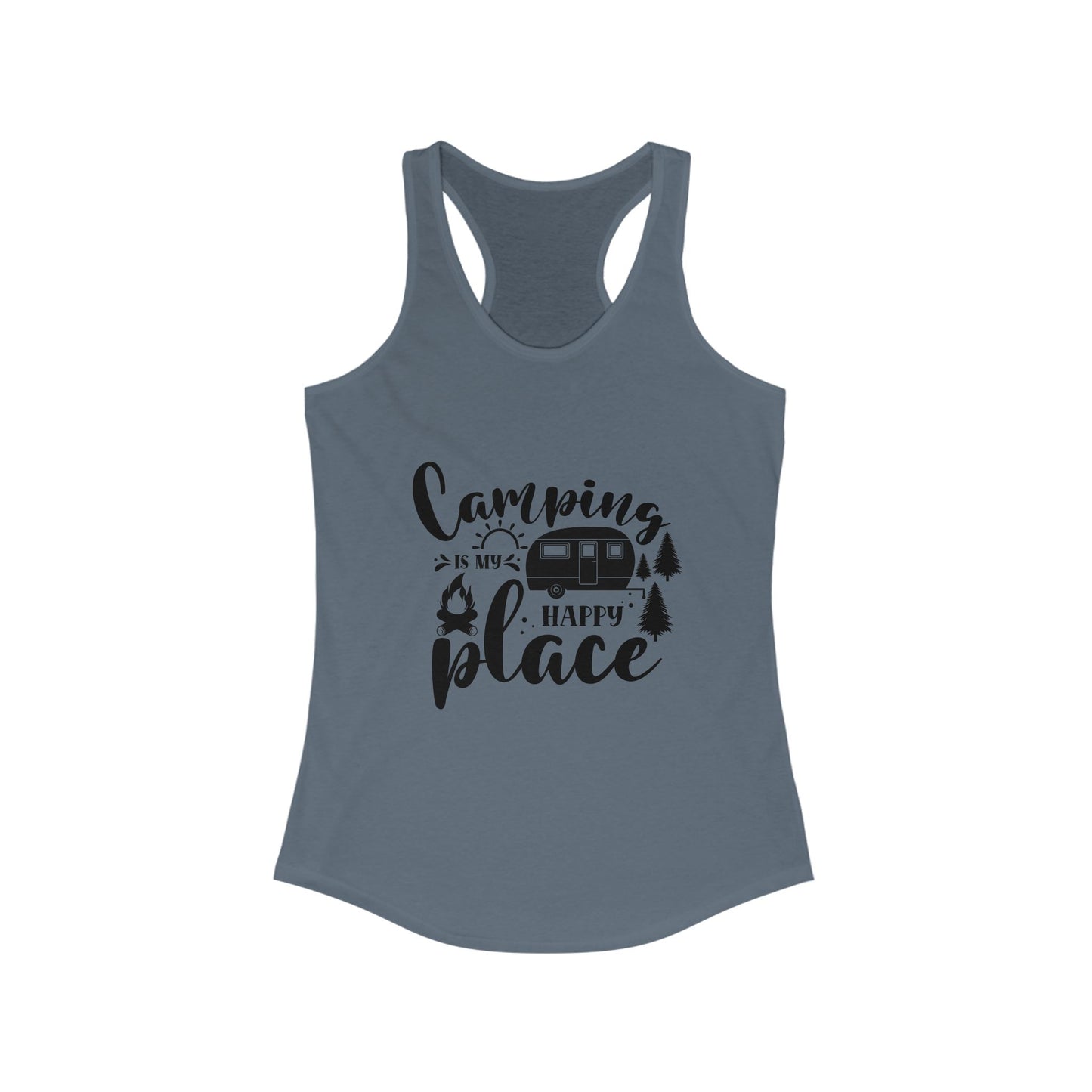 Camping Is My Happy Place Racerback Tank for Women