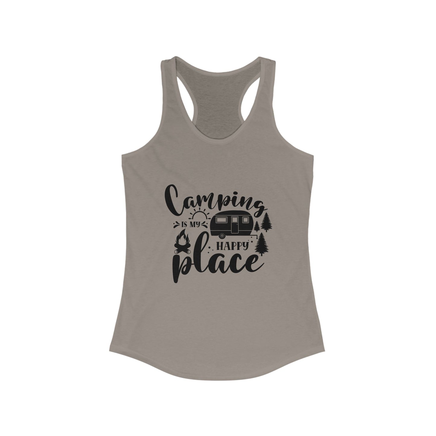 Camping Is My Happy Place Racerback Tank for Women