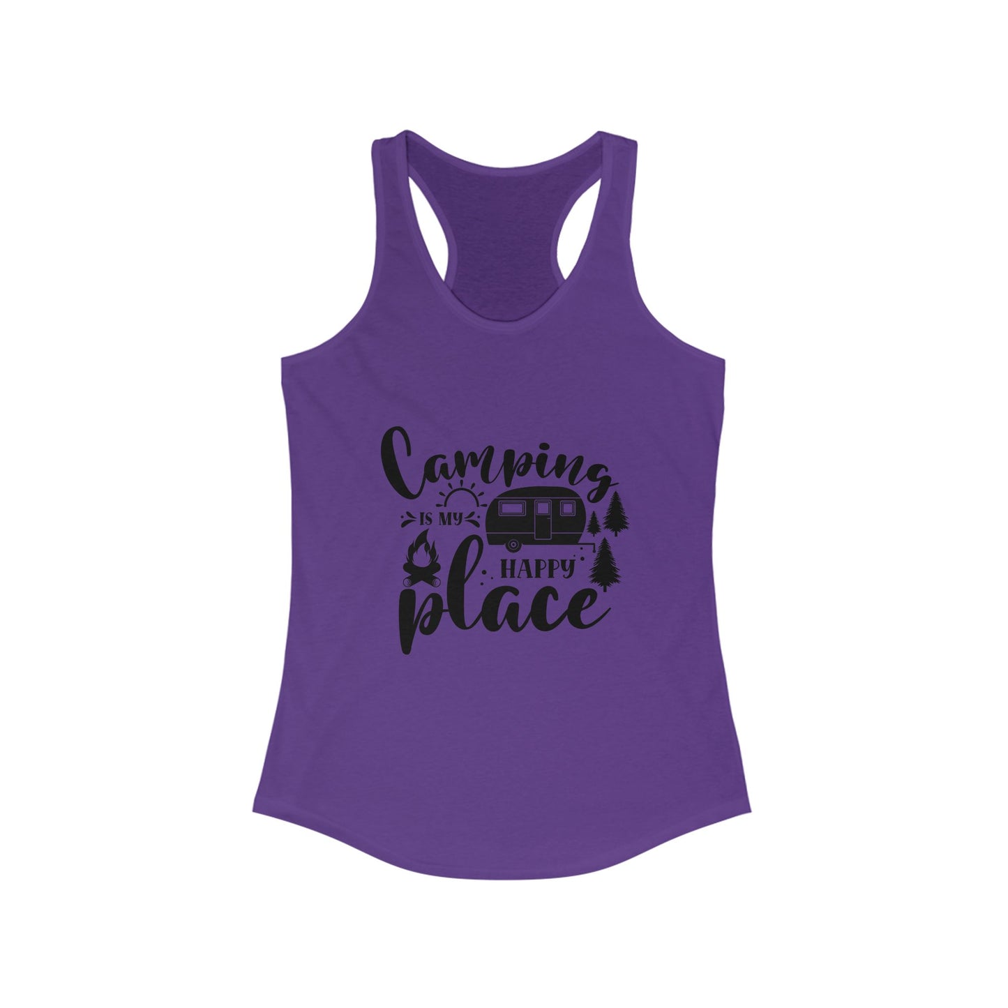 Camping Is My Happy Place Racerback Tank for Women
