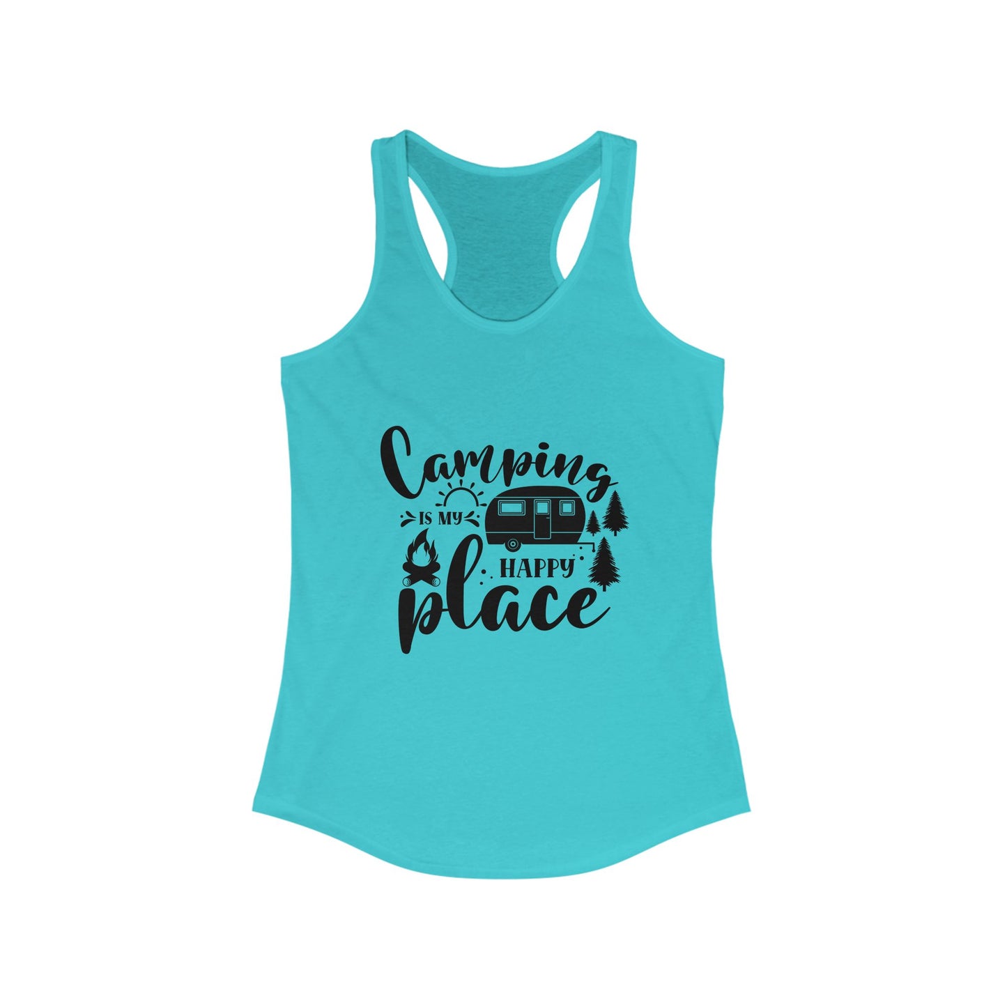 Camping Is My Happy Place Racerback Tank for Women