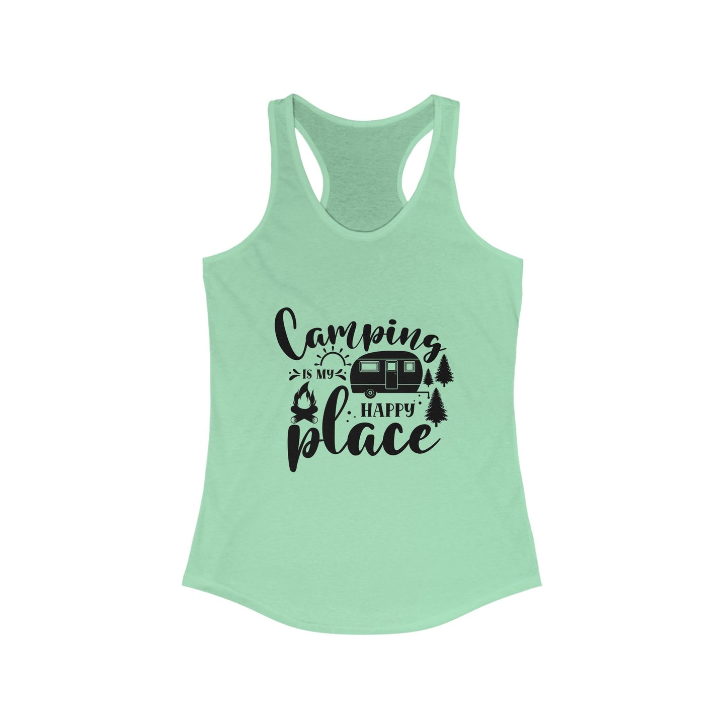Camping Is My Happy Place Racerback Tank for Women