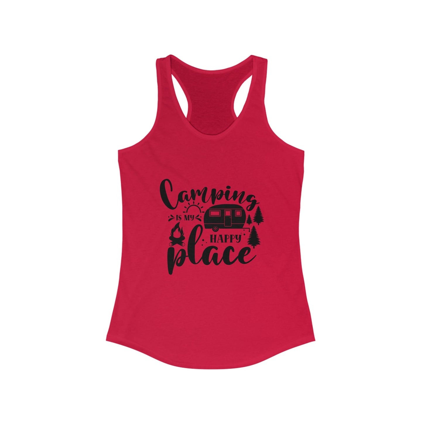 Camping Is My Happy Place Racerback Tank for Women