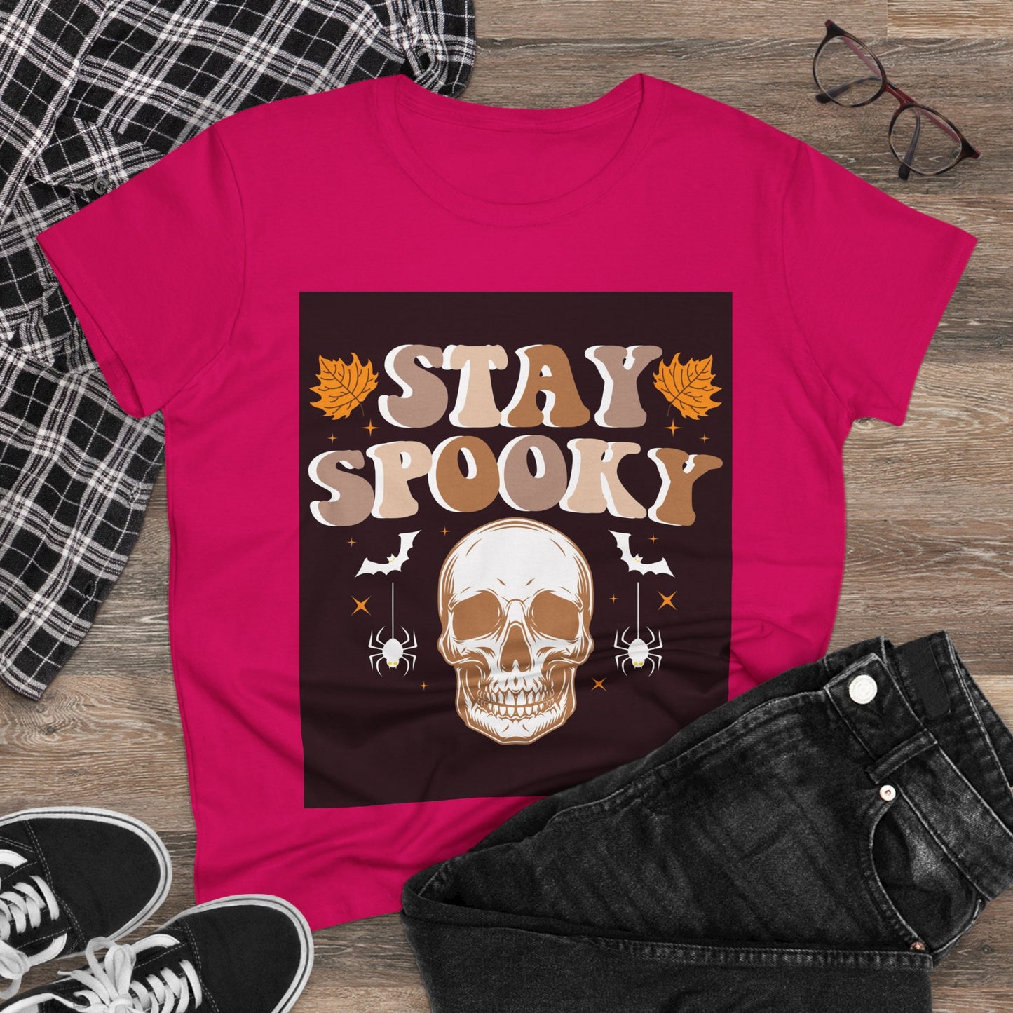 Stay Spooky Women's Tee - Halloween Shirt, Fall Fashion, Graphic Tee for Women, Casual Halloween, Spooky Season Outfit