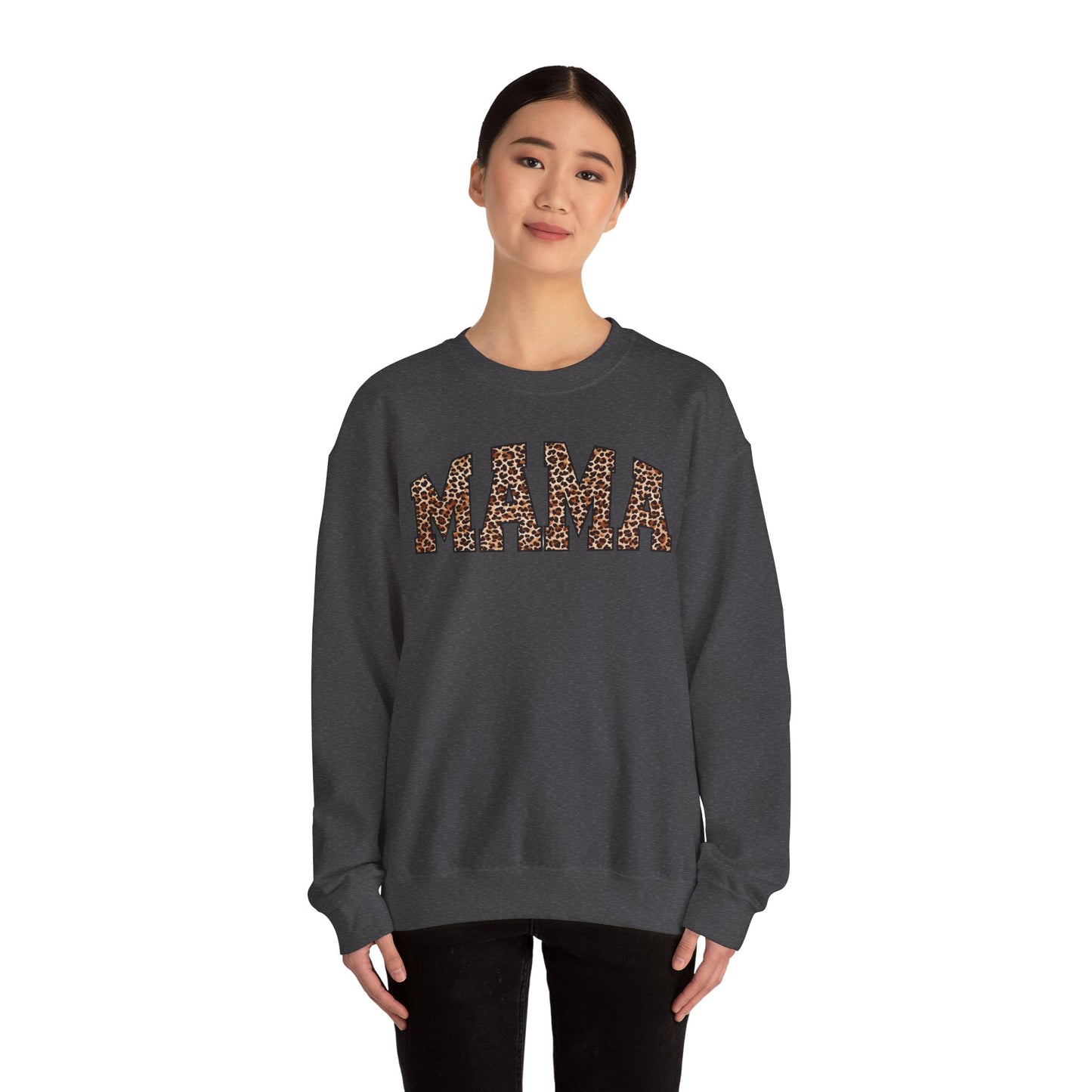 Mama Leopard Print Crewneck Sweatshirt - Unisex Heavy Blend™