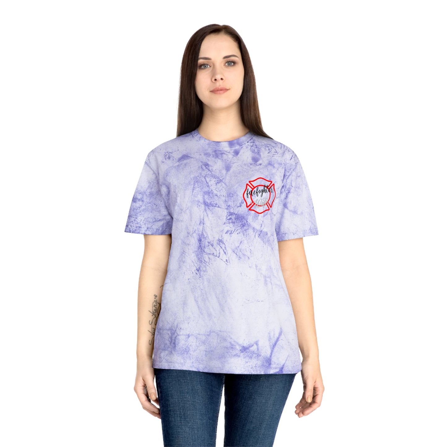 Unisex Color Blast T-Shirt - #FireWife Design, Perfect Gift for Firefighters' Families