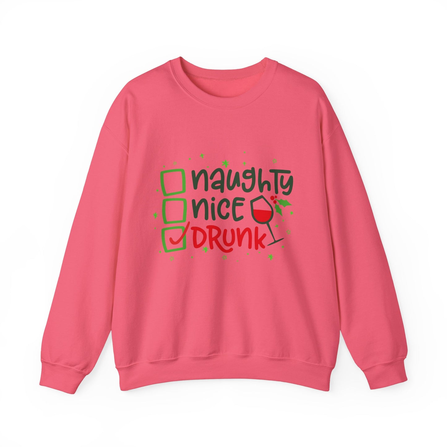 Naughty Nice Drunk Sweatshirt - Unisex Holiday Crewneck