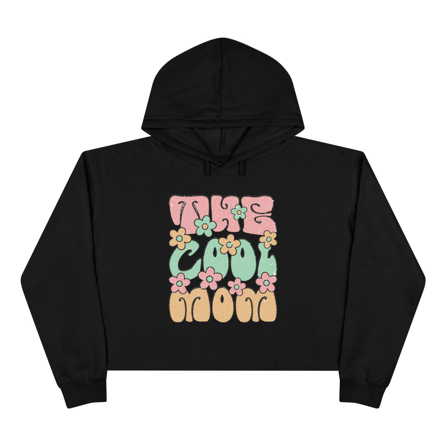Retro Floral Crop Hoodie - 'This Cool Mood' - Trendy Spring Fashion