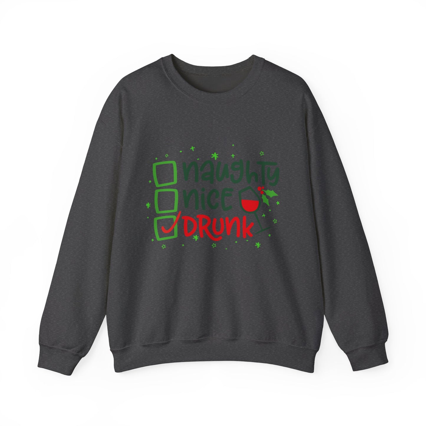 Naughty Nice Drunk Sweatshirt - Unisex Holiday Crewneck