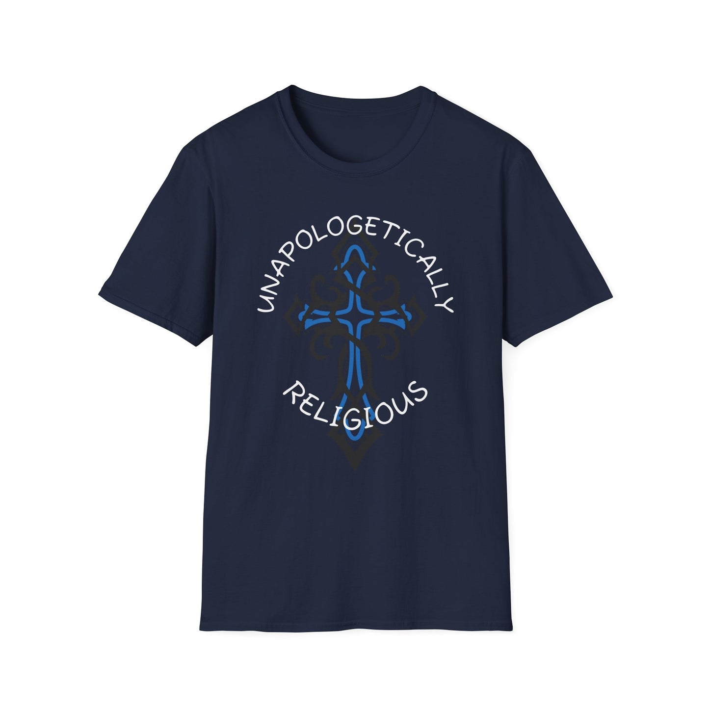 Ornate Cross Unisex Softstyle T-Shirt, Spiritual Tee, Religious Gift, Casual Wear, Unique Graphic Top