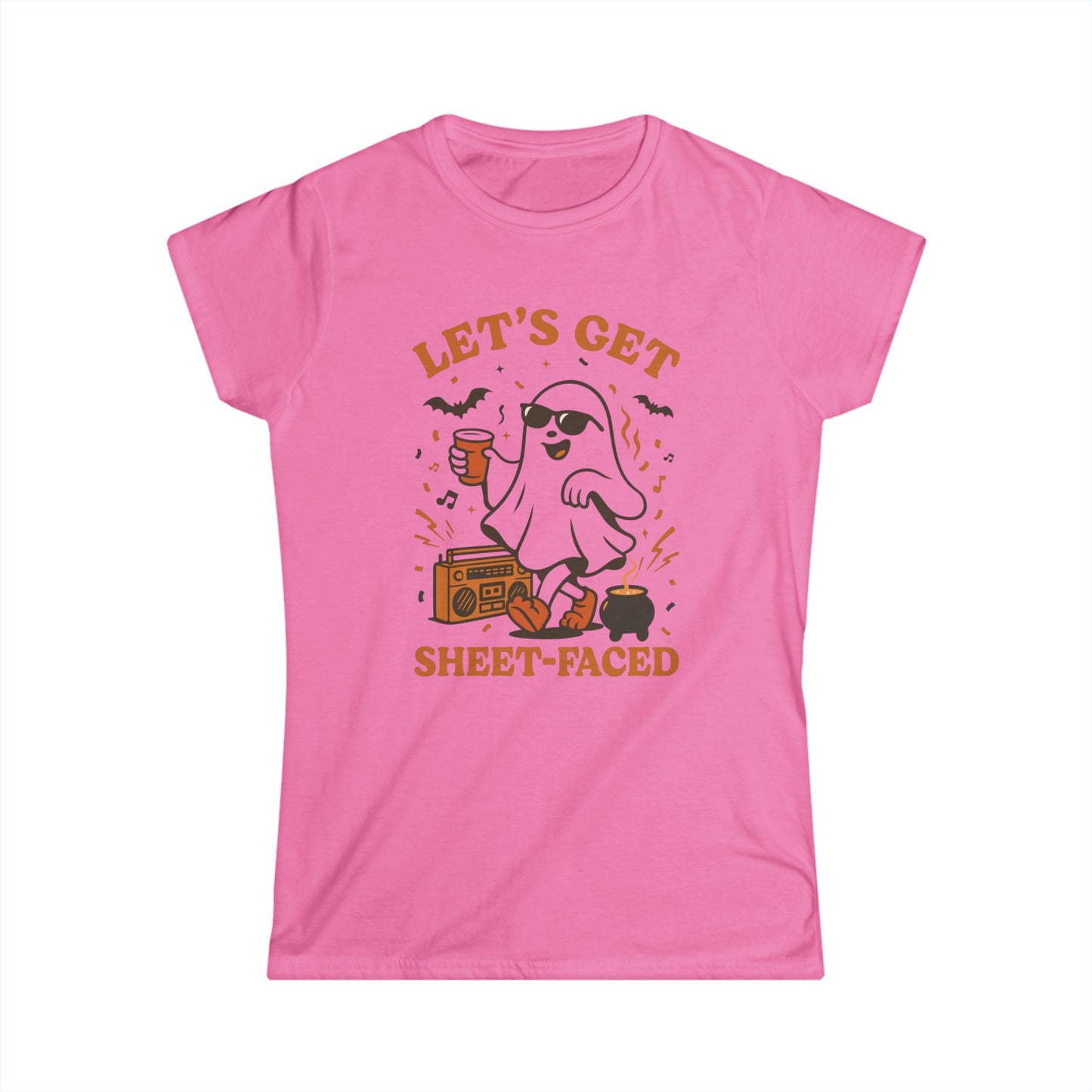 Ghost Party Women's Tee, Funny Halloween Shirt, Casual Graphic Top, Gift for Friends, Halloween Costume Alternative, Sheet-Faced Tee