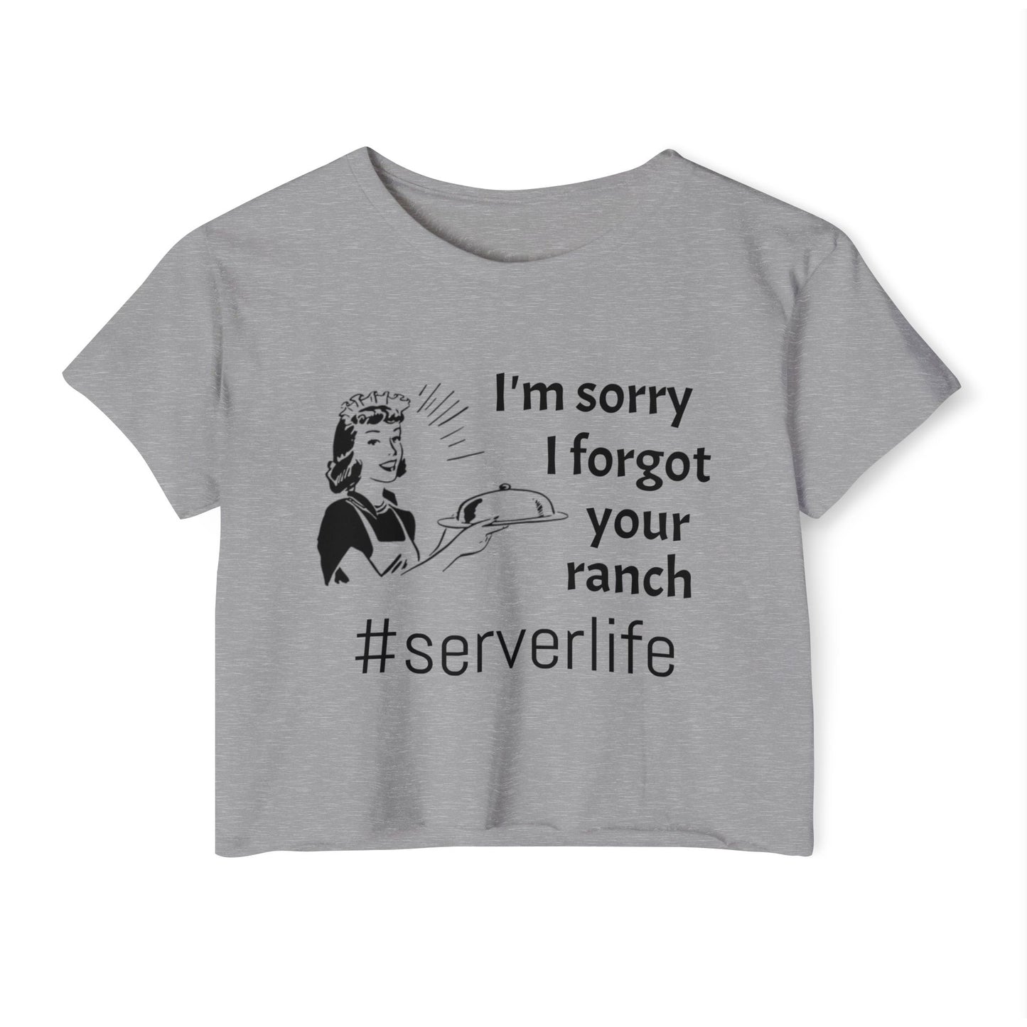 Festival Crop Top - Server Life Tee, Cute Summer Shirt, Music Festival Outfit, Gift for Waitresses, Funny Graphic T-Shirt