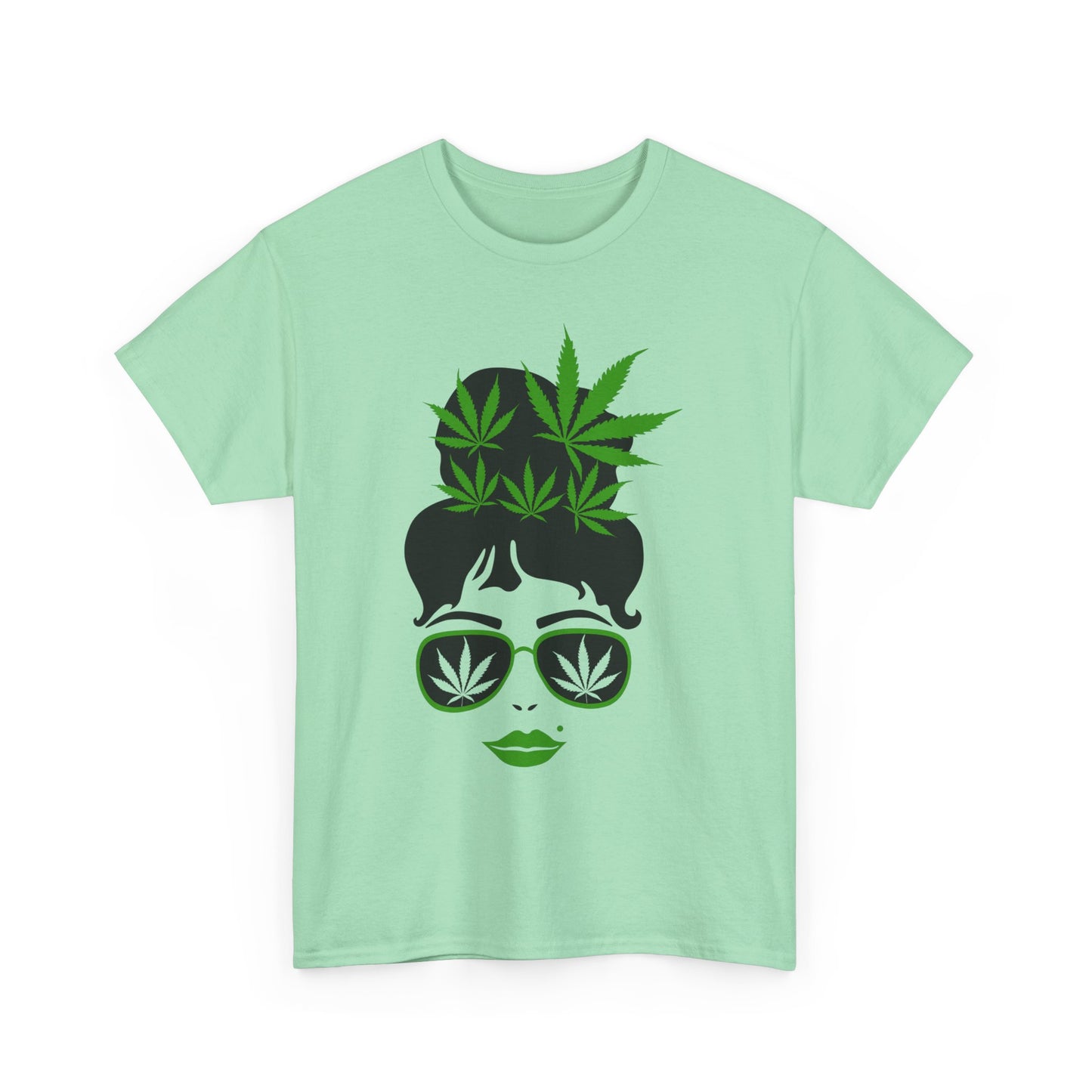 Chic Cannabis Unisex Heavy Cotton Tee - Stylish Green Leaf Design