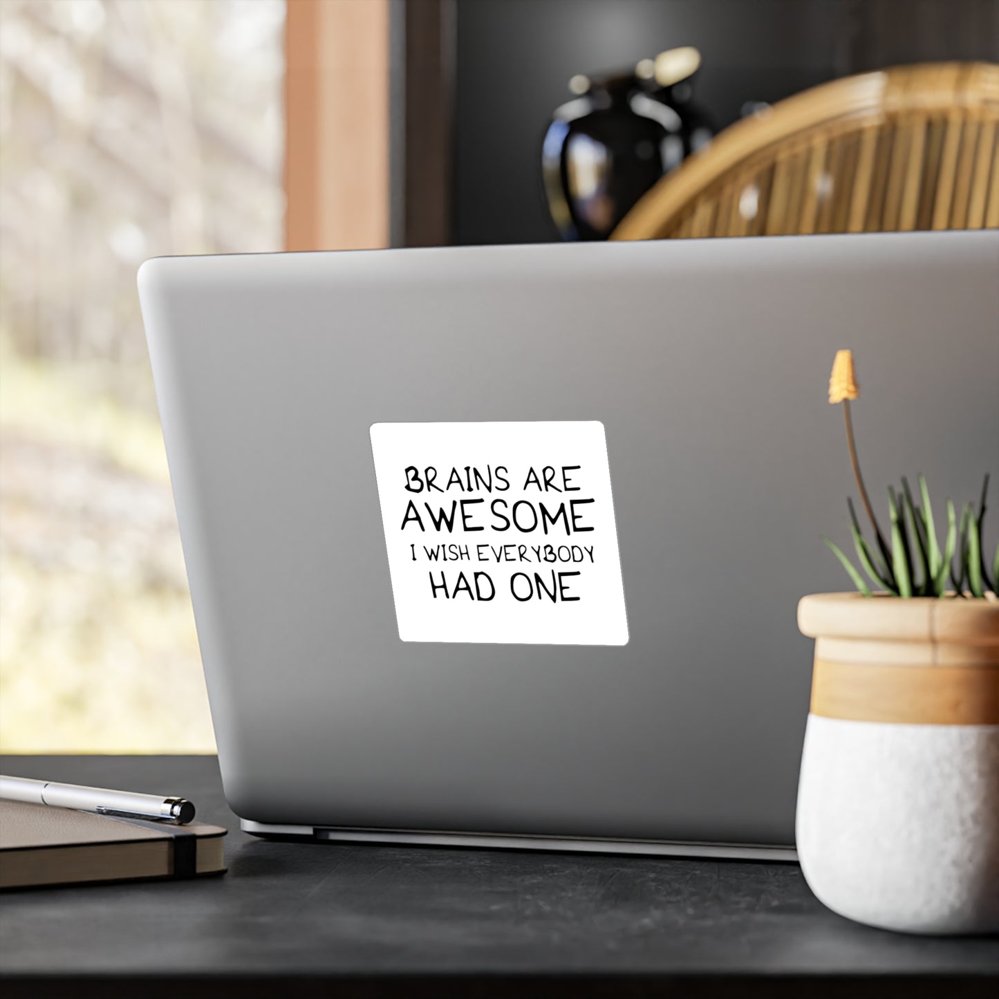 Inspirational Vinyl Decals - 'Brains Are Awesome' - Perfect for Home or Office Decor