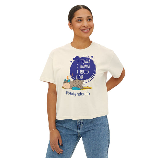 Tequila Lover's Boxy Tee, Funny Shirt for Bartenders, Casual Top, Gift for Party Enthusiasts, Summer Vibes, Weekend Wear