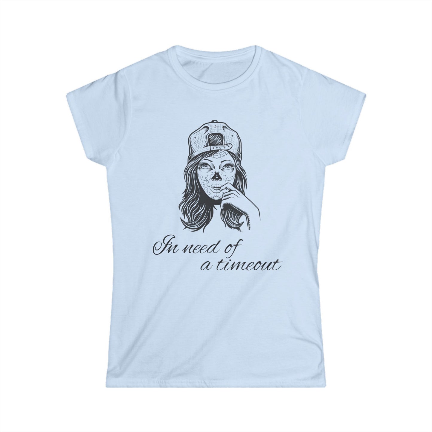 Chic Women's Softstyle Tee - 'In Need of a Timeout', Relaxed Fit, Casual Wear, Gift for Moms, Self-Care Reminder