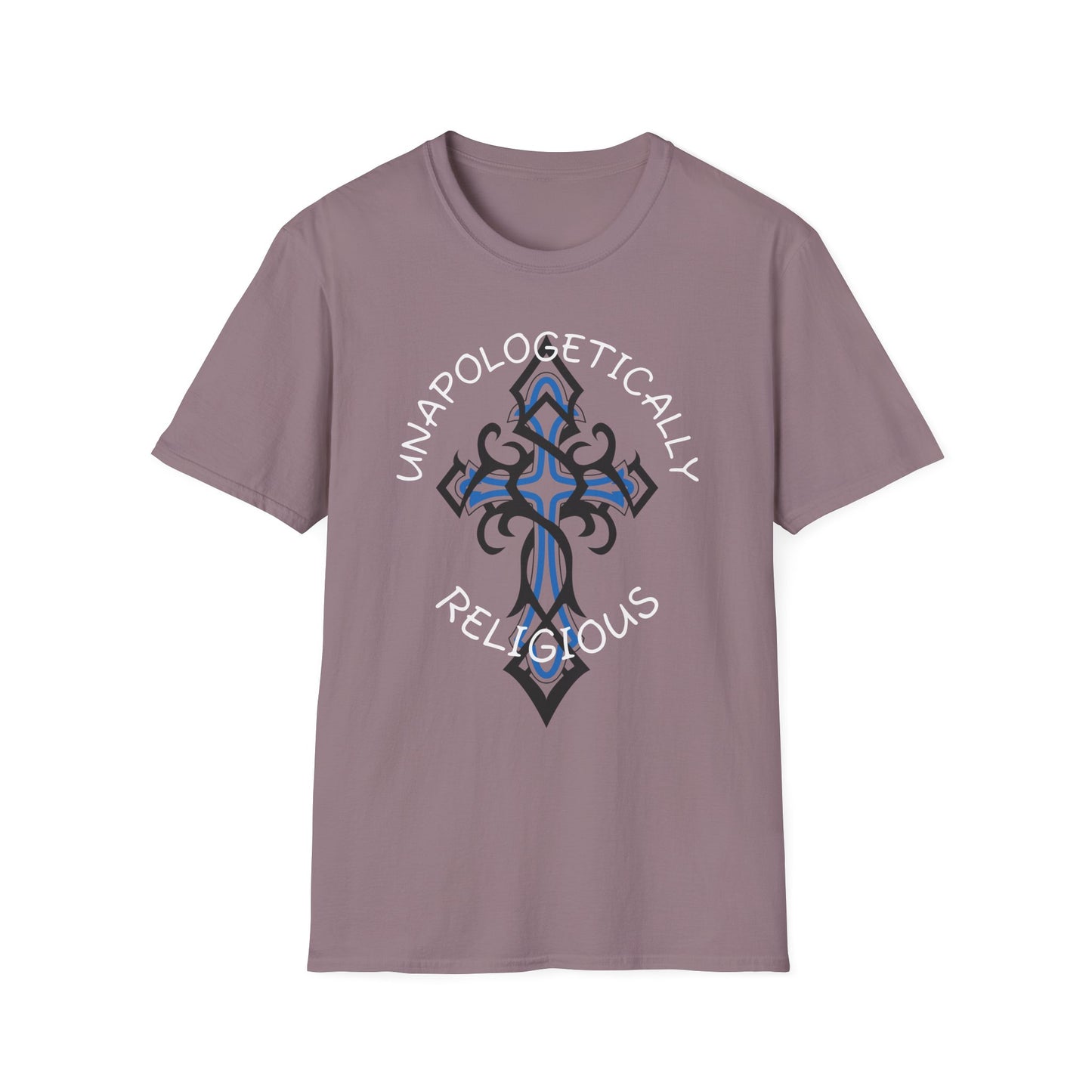 Ornate Cross Unisex Softstyle T-Shirt, Spiritual Tee, Religious Gift, Casual Wear, Unique Graphic Top