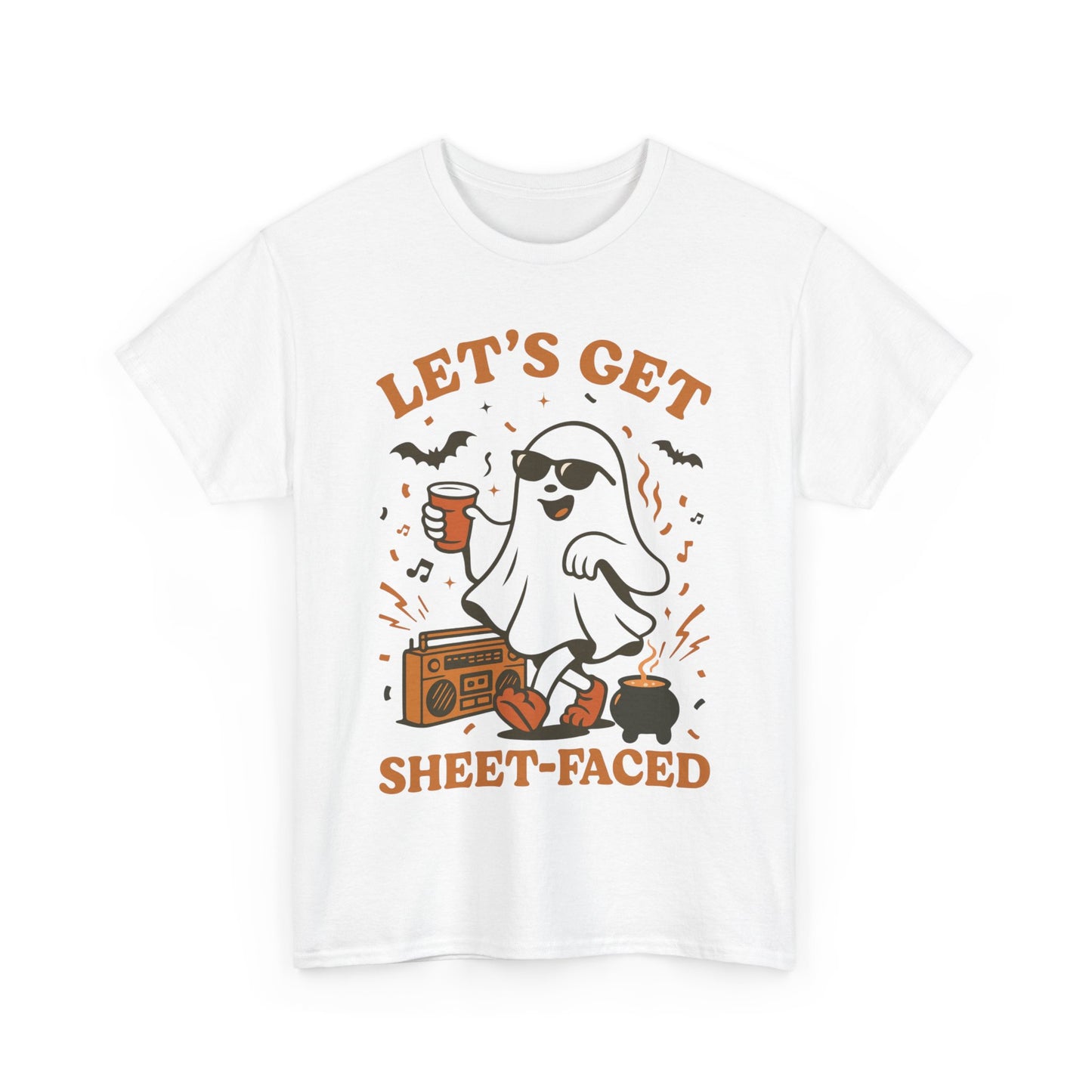 Ghost Party Tee, Halloween Shirt, Unisex Heavy Cotton Tee, Fun Graphic T-Shirt, Casual Wear, October Festivity Apparel