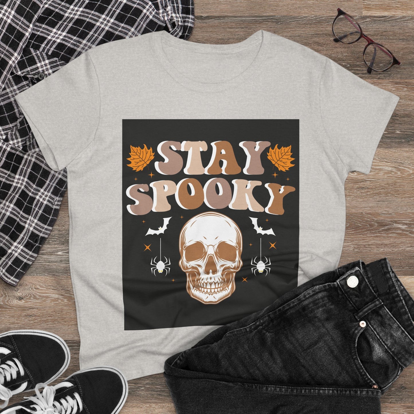 Stay Spooky Women's Tee - Halloween Shirt, Fall Fashion, Graphic Tee for Women, Casual Halloween, Spooky Season Outfit