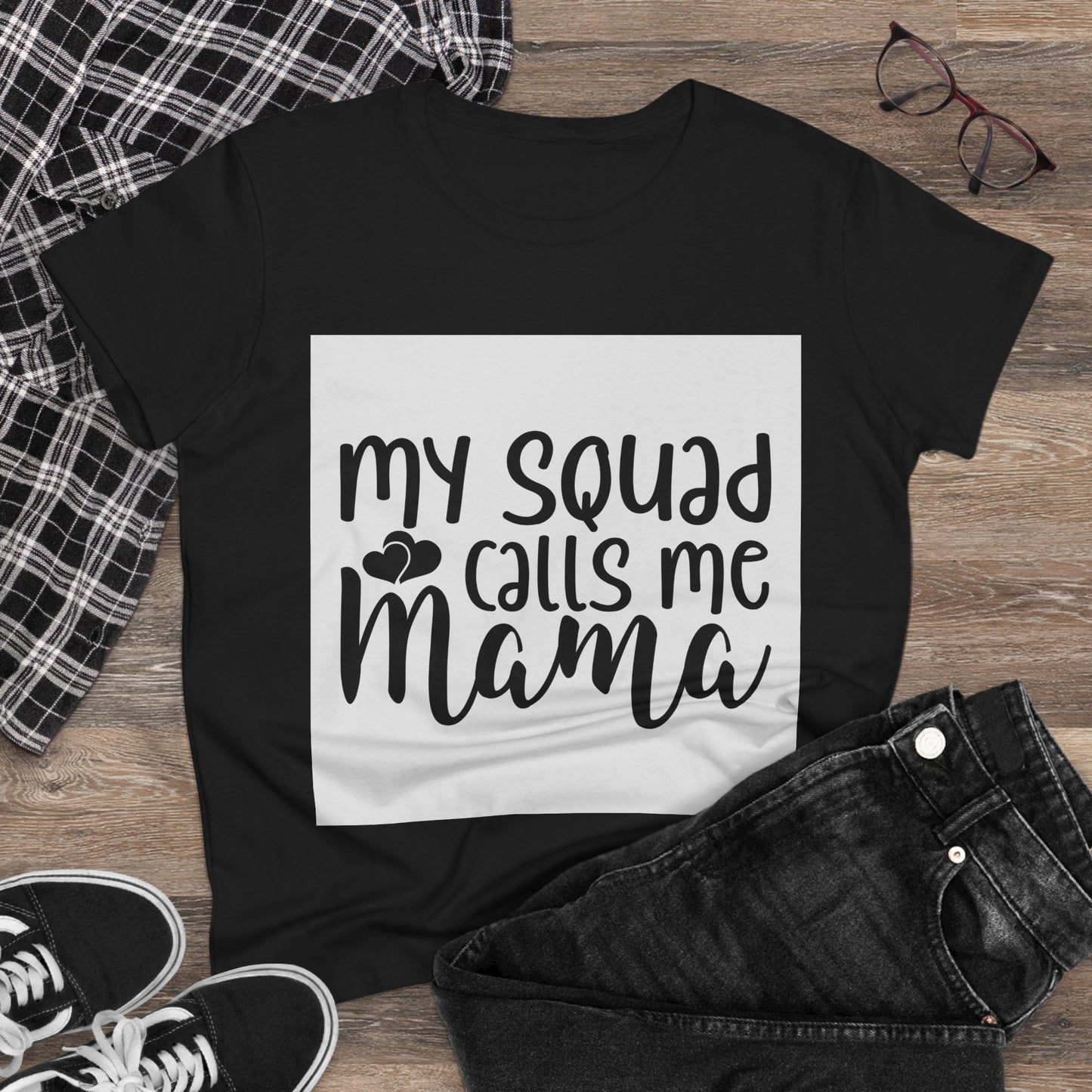 Mama Squad Women's Midweight Cotton Tee - Perfect for Mother's Day and Everyday Wear