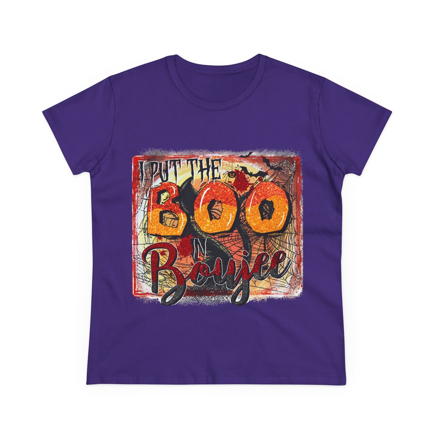 Boo-tiful Cotton Tee for Halloween, Women's Graphic Shirt, Spooky Vibes, Casual Wear, Gift for Her