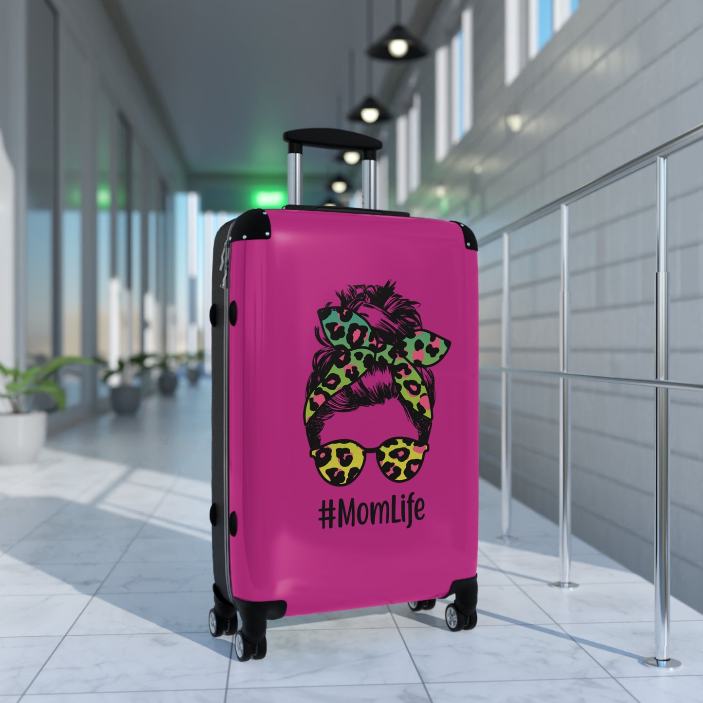 #MomLife Stylish Suitcase - Trendy Travel Luggage for Moms