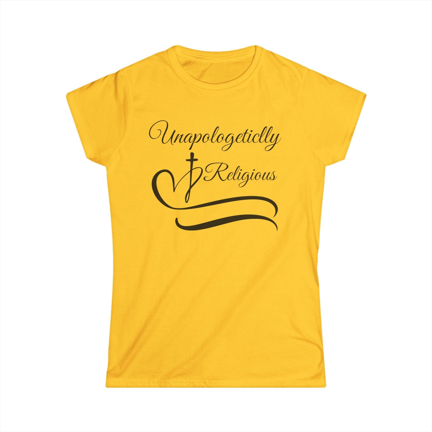 Unapologetically Religious Women's Softstyle Tee, Faith T-Shirt, Spiritual Apparel, Gift for Believers, Church Outfits