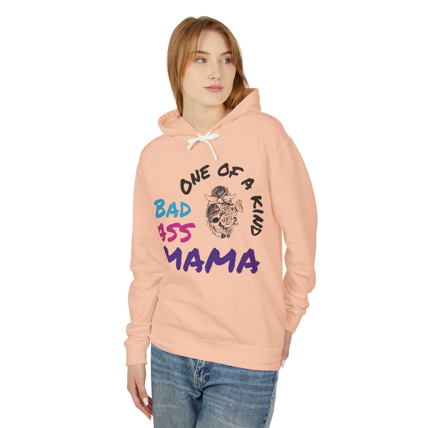 One of a Kind Bad Ass Mama Unisex Lightweight Hooded Sweatshirt