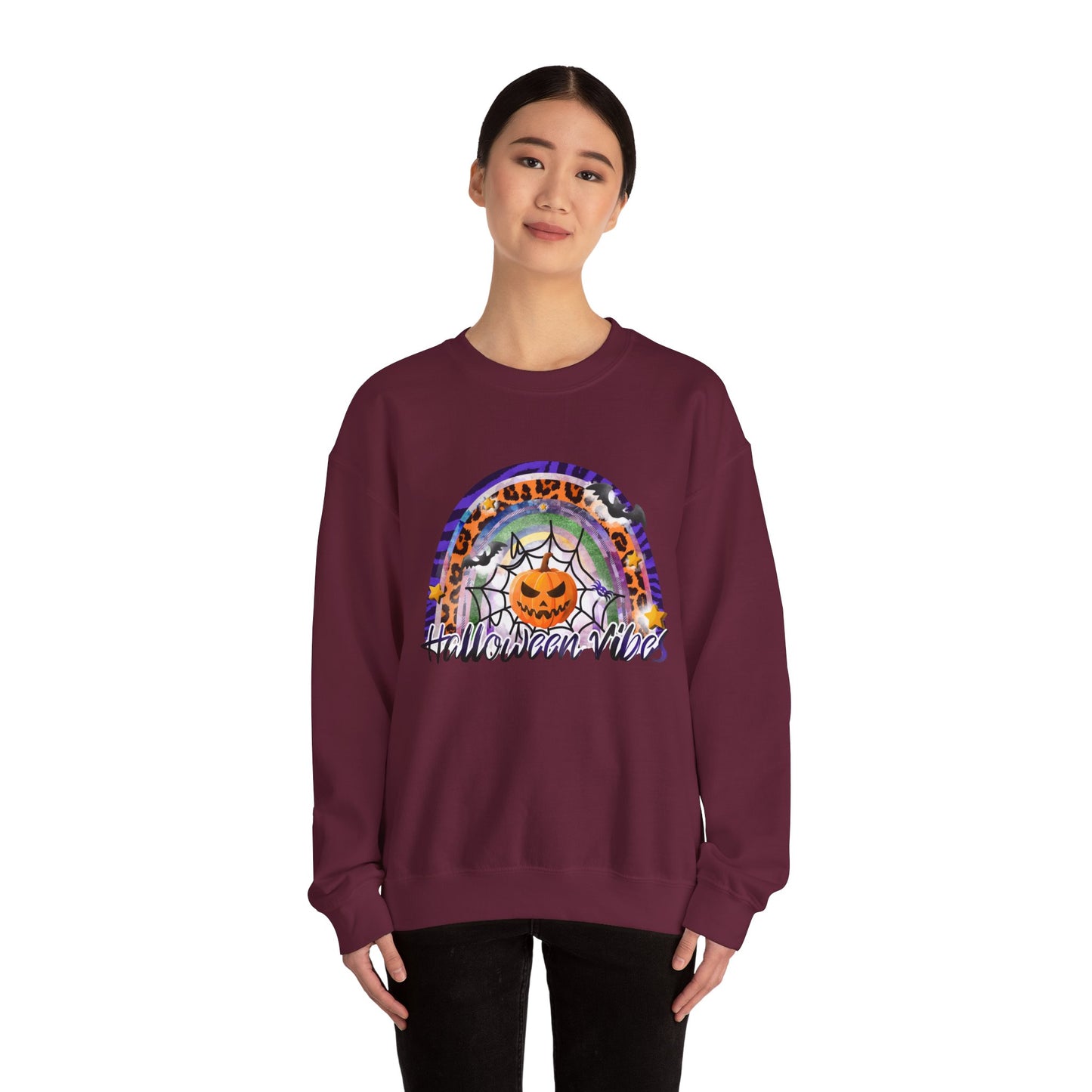 Halloween Vibes Crewneck Sweatshirt | Unisex Autumn Apparel, Cozy Fall Fashion, Halloween Gifts, Spooky Season Outfit, Pumpkin Sweatshirt