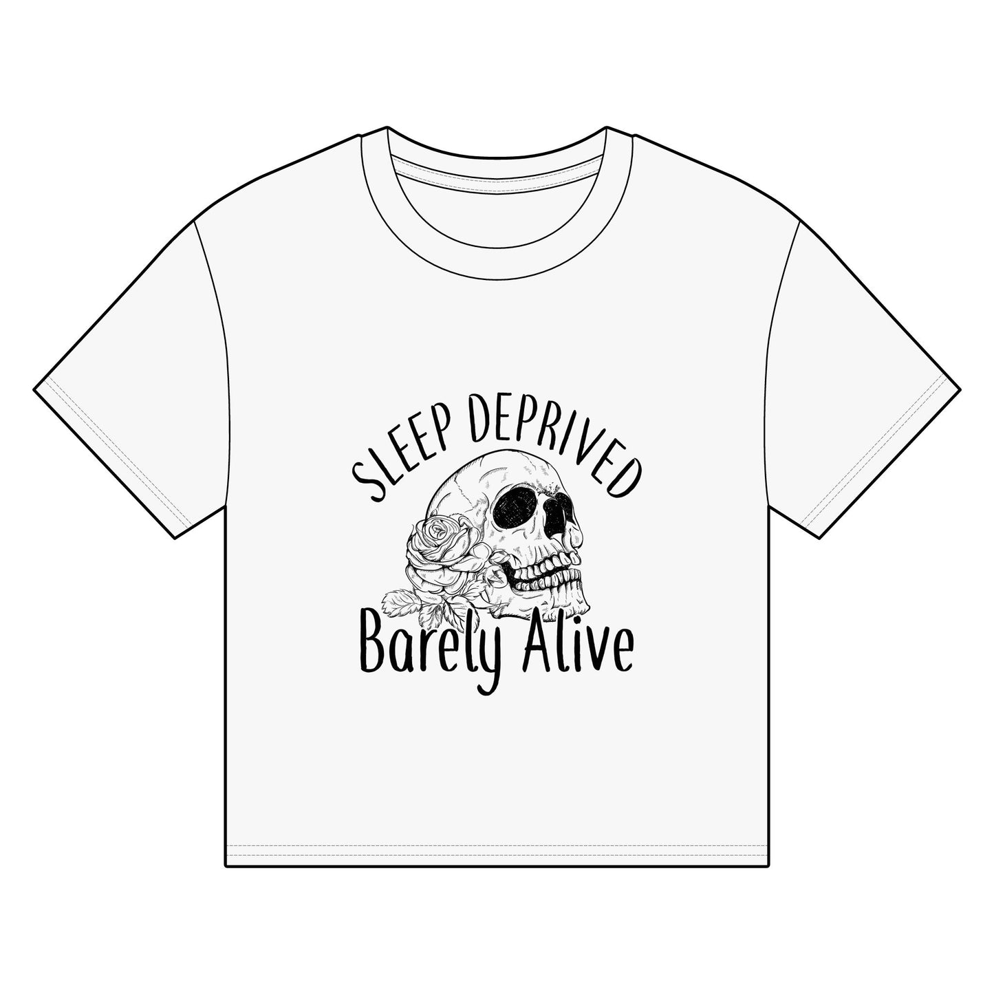 Sleep Deprived Women's Organic Boxy T-Shirt – Barely Alive Graphic Tee