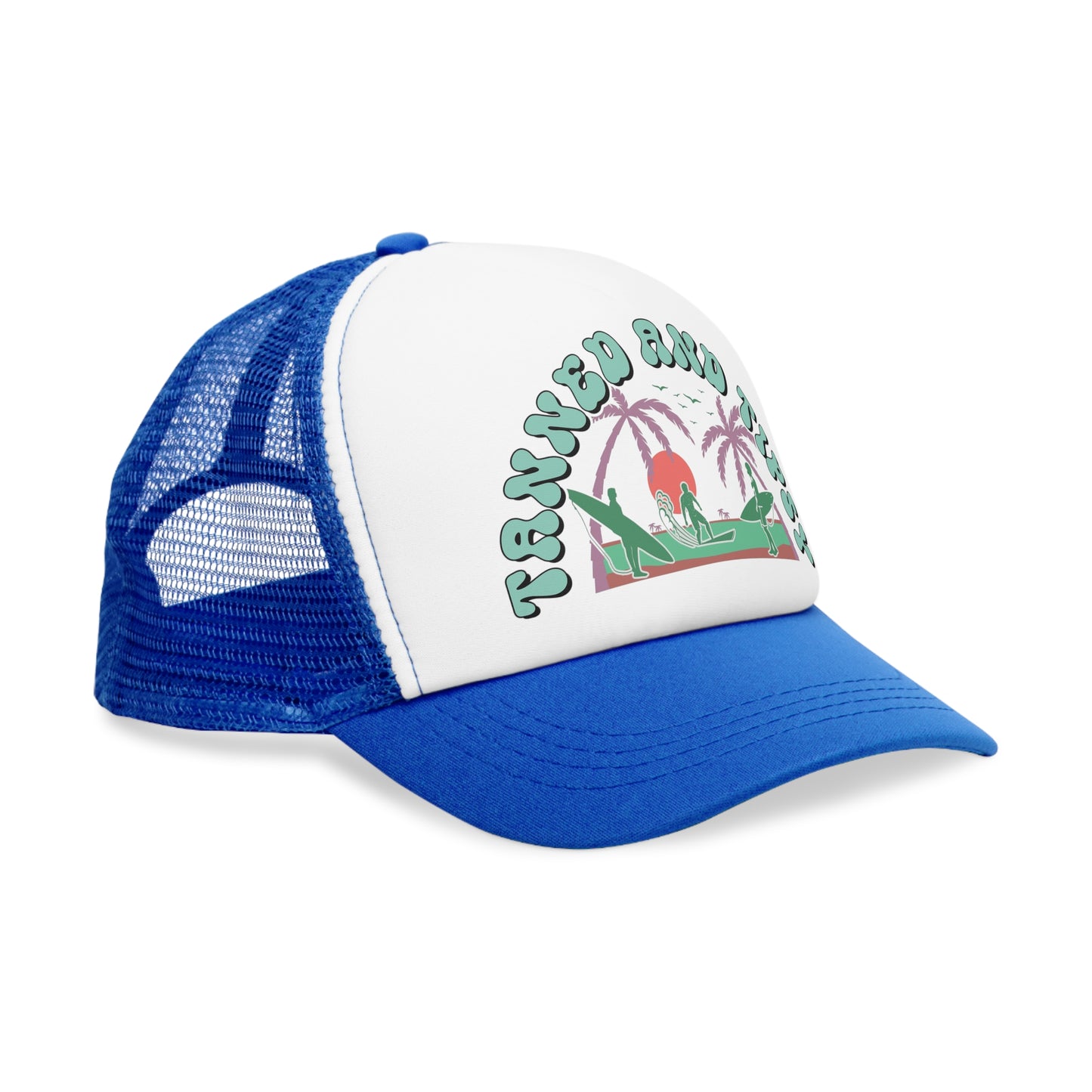 Mesh Cap, Tanned and Tipsy Trucker Cap, Beach Vibes Baseball Hat, Summer Party Headwear, Sun Kissed Snapback, Ocean Lover Fashion Accessory