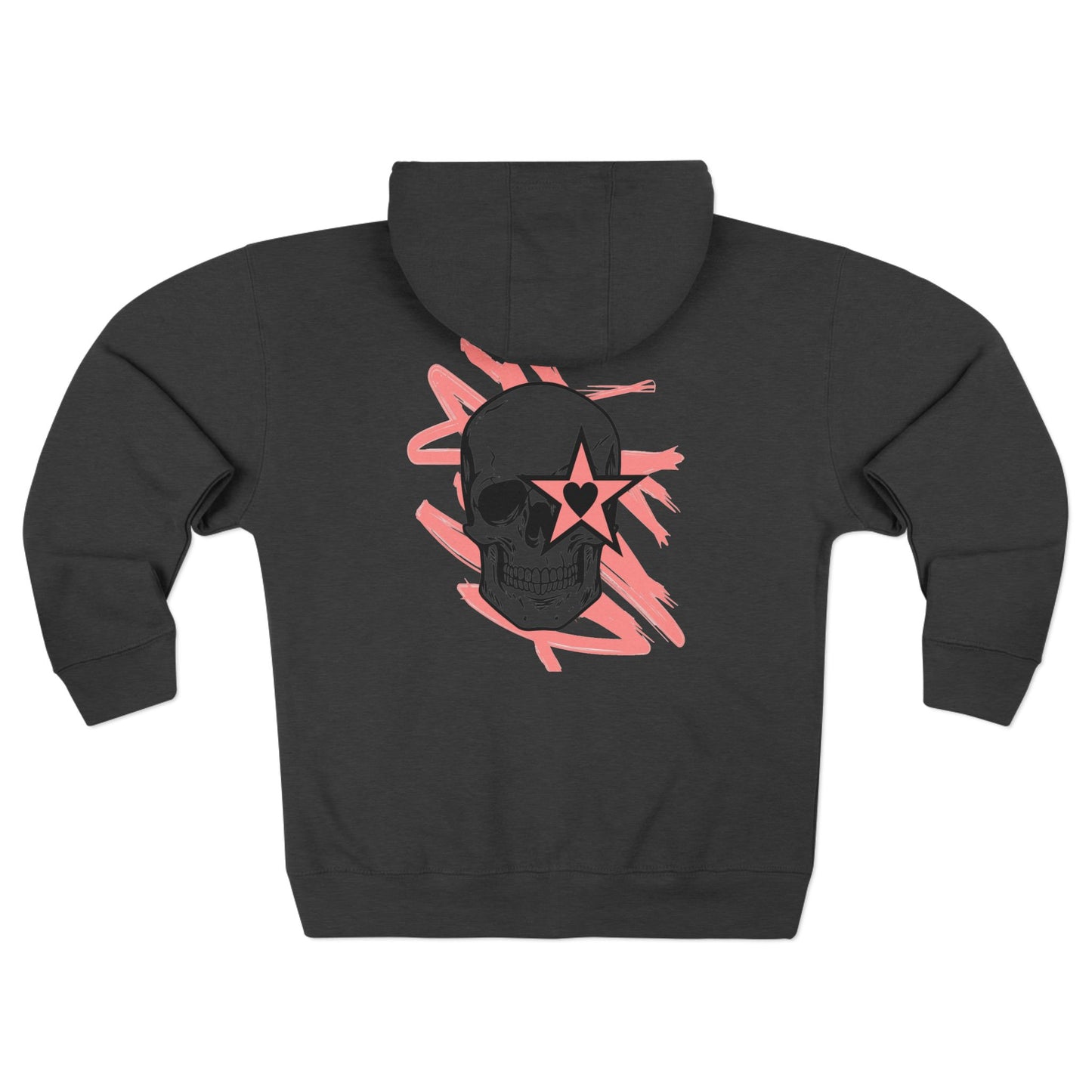 Unique & Imperfect Unisex Zip Hoodie - Edgy Skull Design