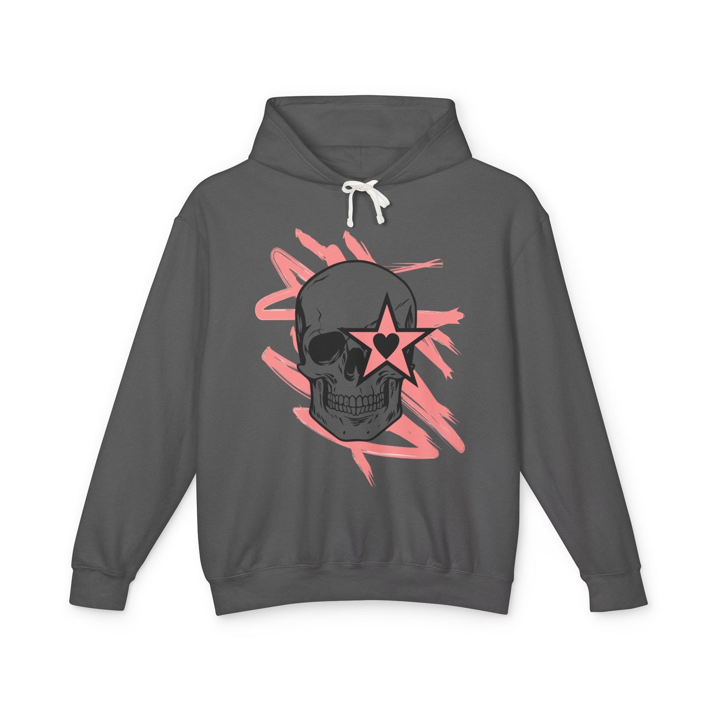 Skull and Star Lightweight Unisex Hoodie - Trendy Graphic Sweatshirt for Casual Wear