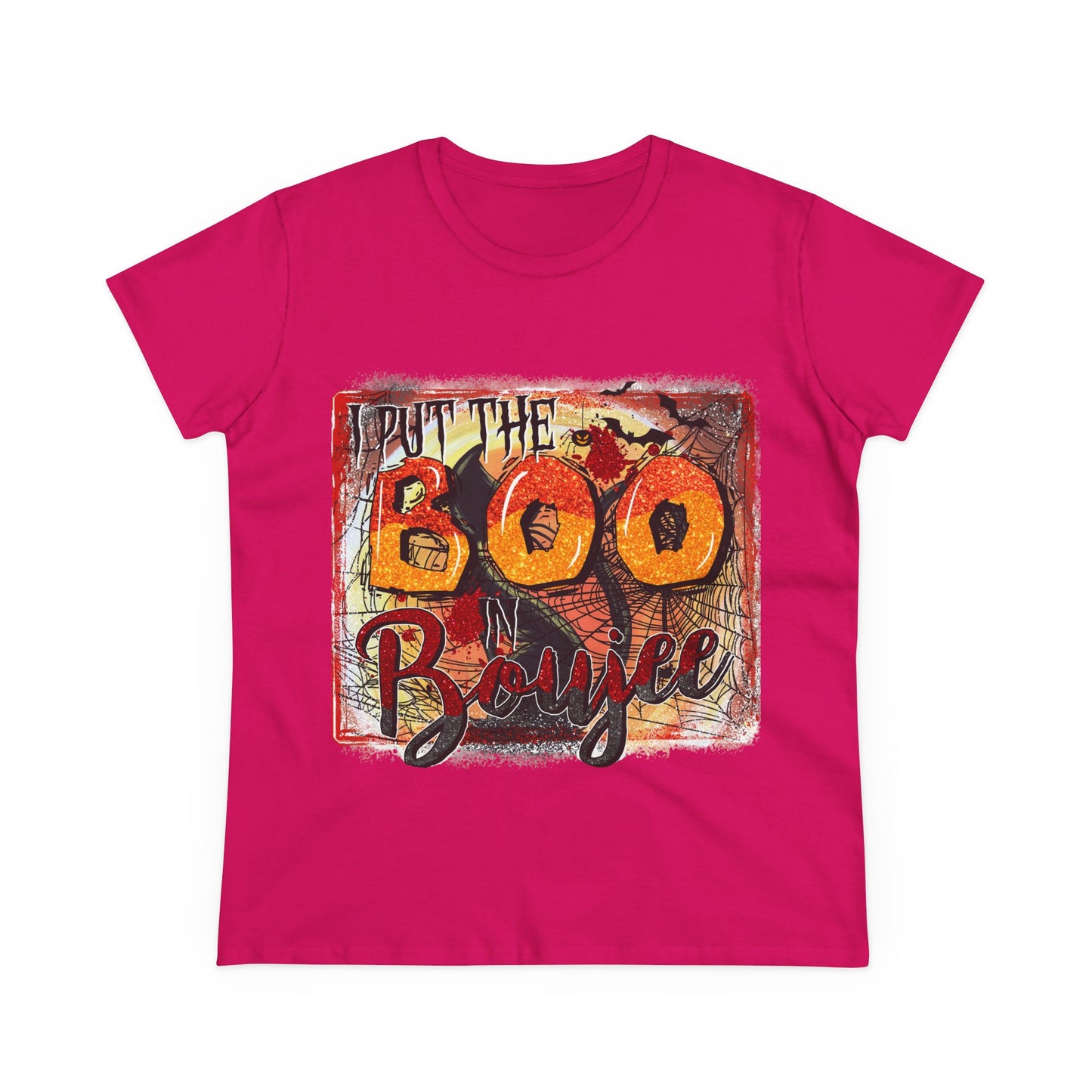 Boo-tiful Cotton Tee for Halloween, Women's Graphic Shirt, Spooky Vibes, Casual Wear, Gift for Her