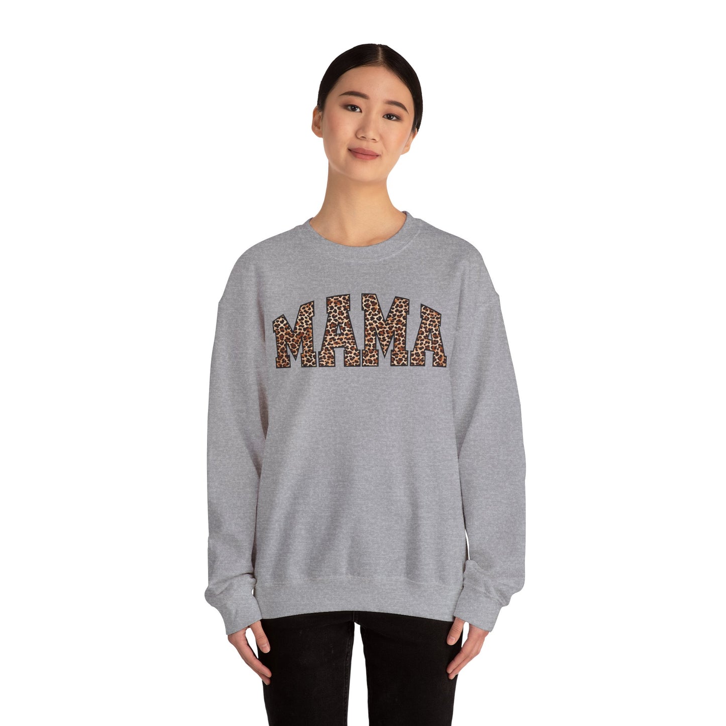 Mama Leopard Print Crewneck Sweatshirt - Unisex Heavy Blend™