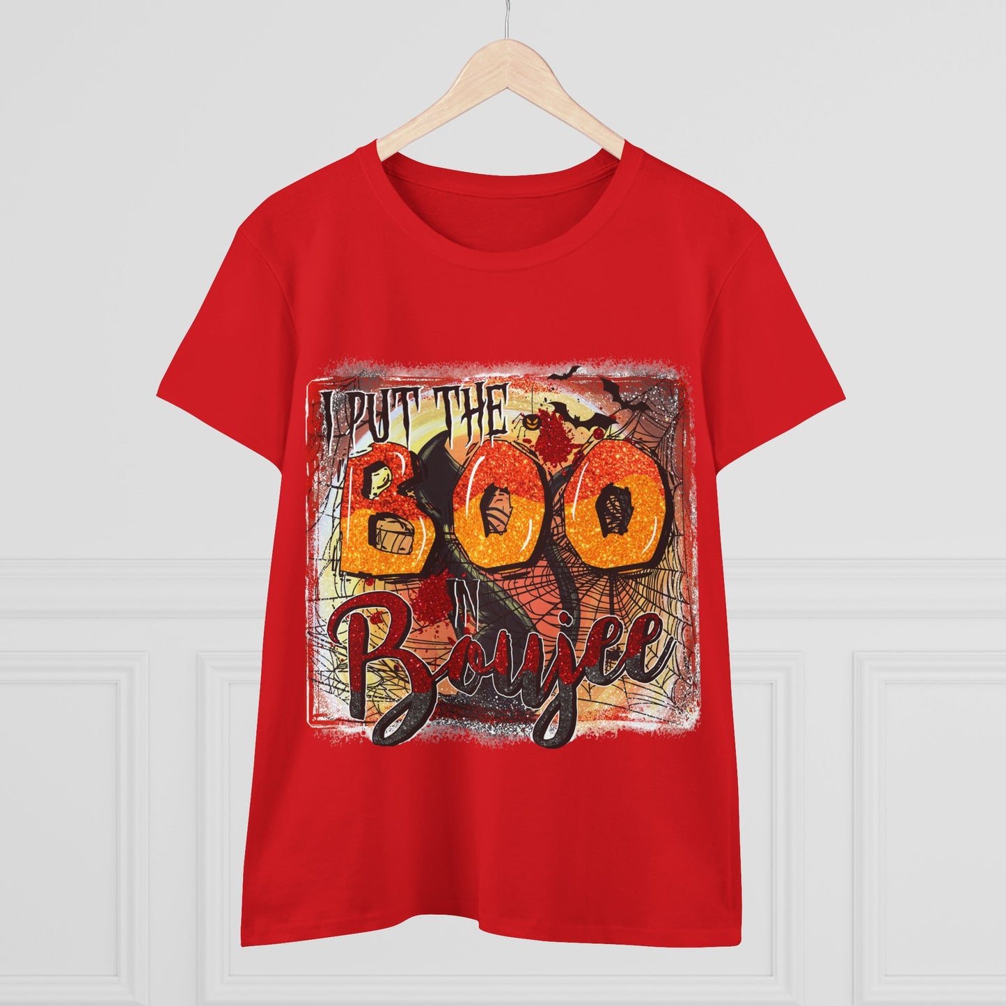 Boo-tiful Cotton Tee for Halloween, Women's Graphic Shirt, Spooky Vibes, Casual Wear, Gift for Her