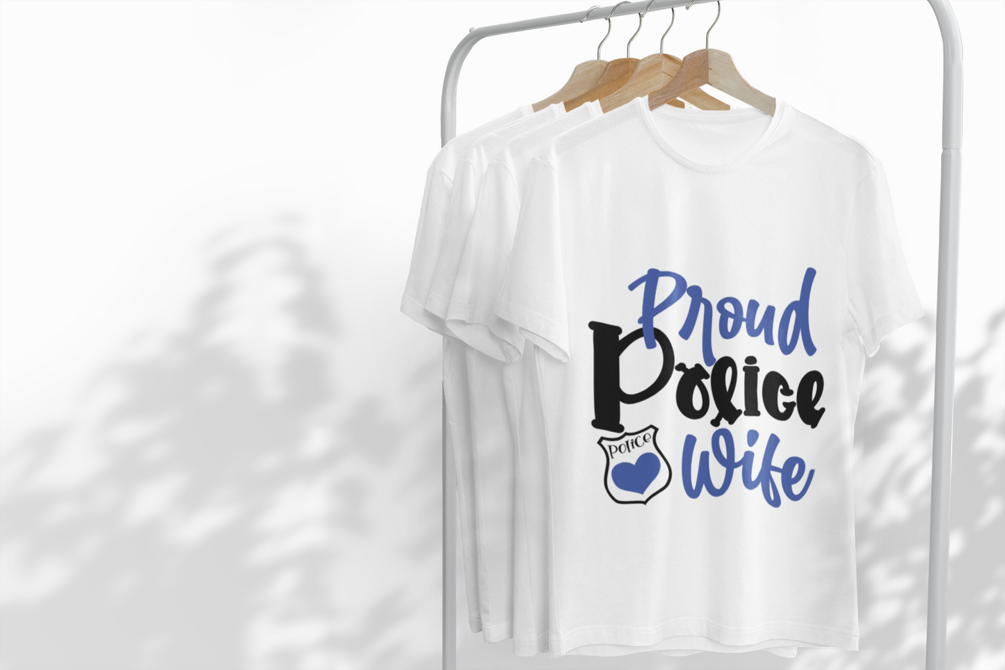 Proud Police Wife Tee, Women's Softstyle Shirt, Police Spouse Gift, Supportive Wife Apparel, Law Enforcement Love Tee