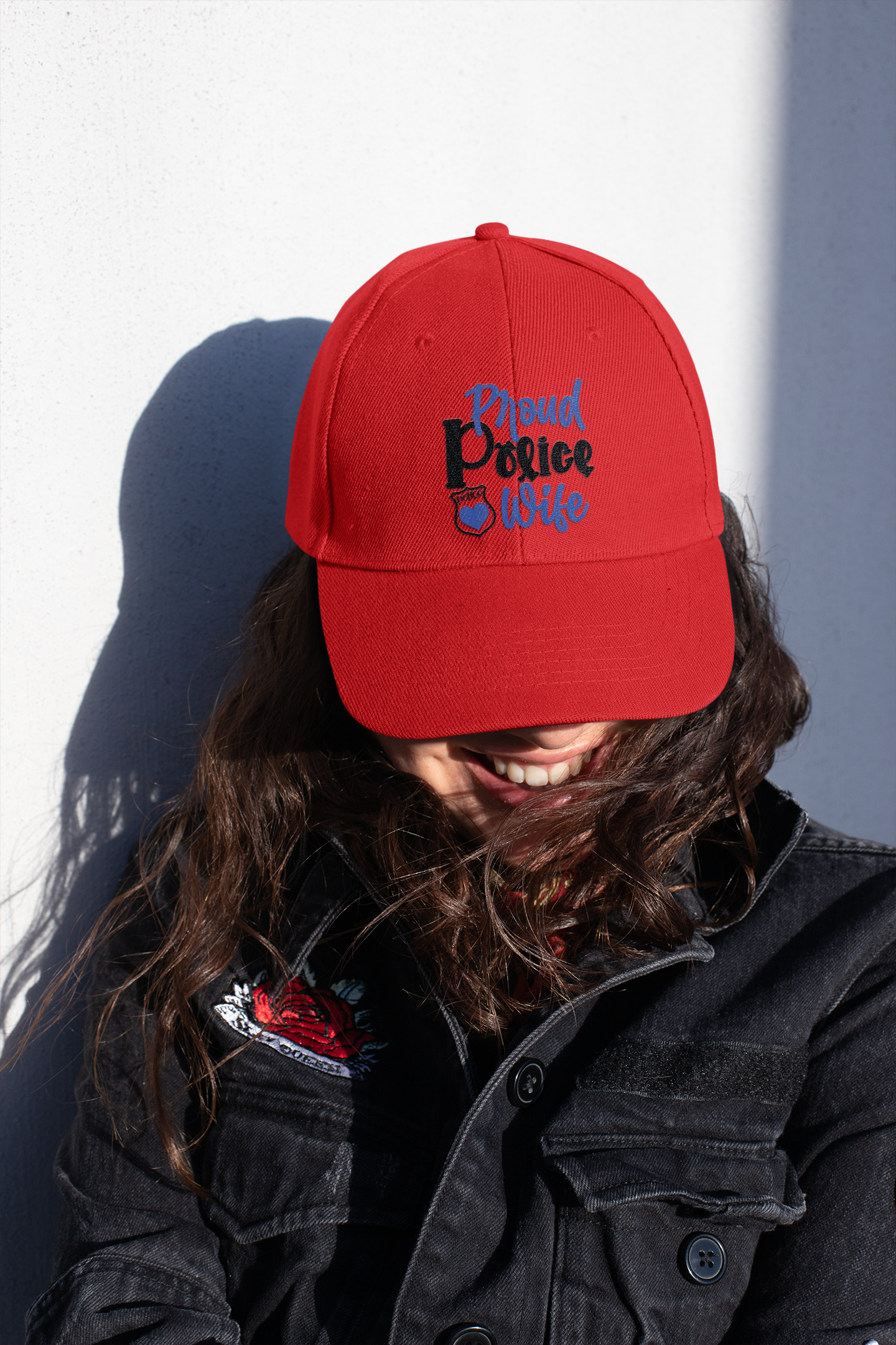 Proud Police Wife Mesh Cap, Trucker Hat, Police Family Gift, Support Police Spouse, Law Enforcement Wife Cap