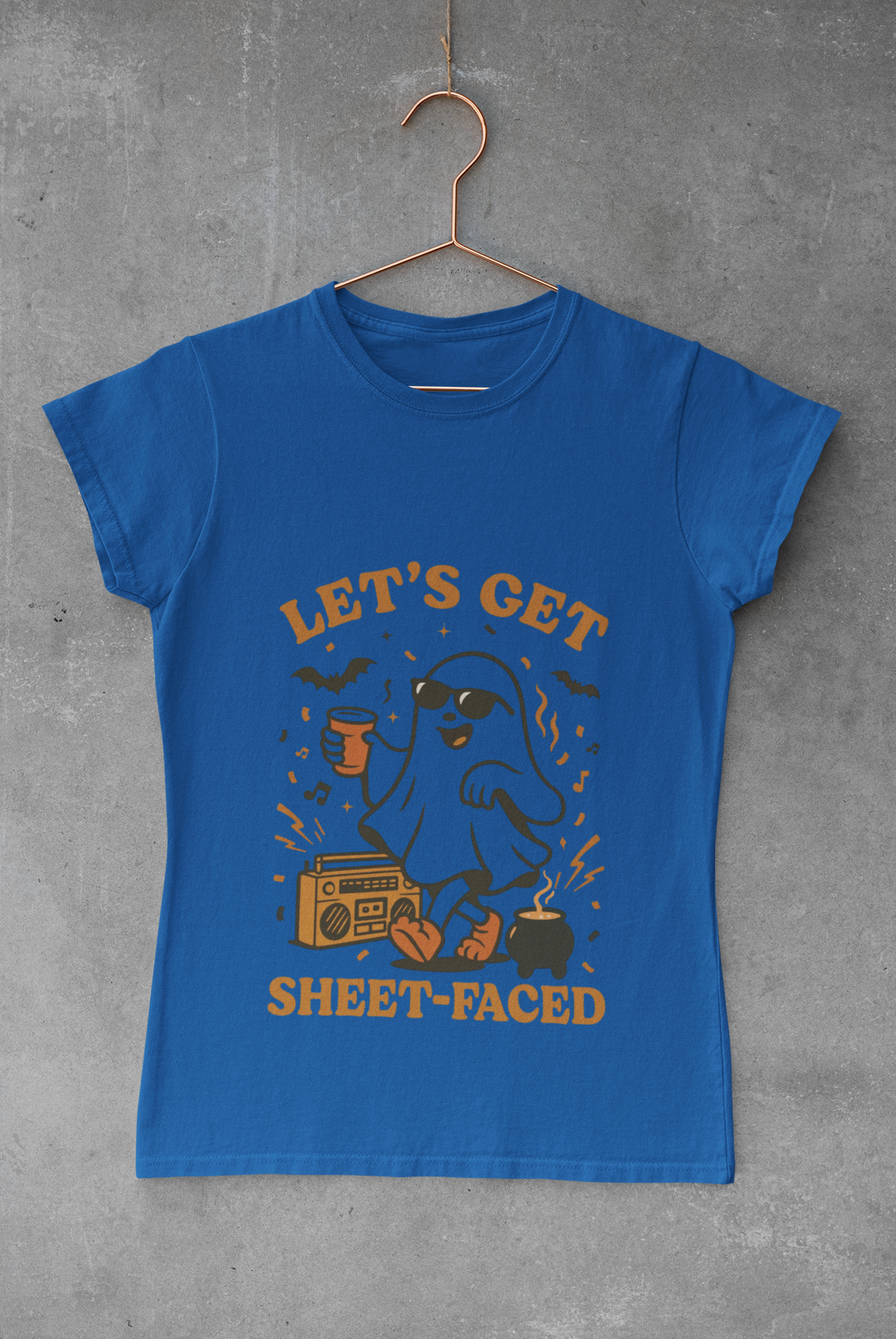 Ghost Party Women's Tee, Funny Halloween Shirt, Casual Graphic Top, Gift for Friends, Halloween Costume Alternative, Sheet-Faced Tee