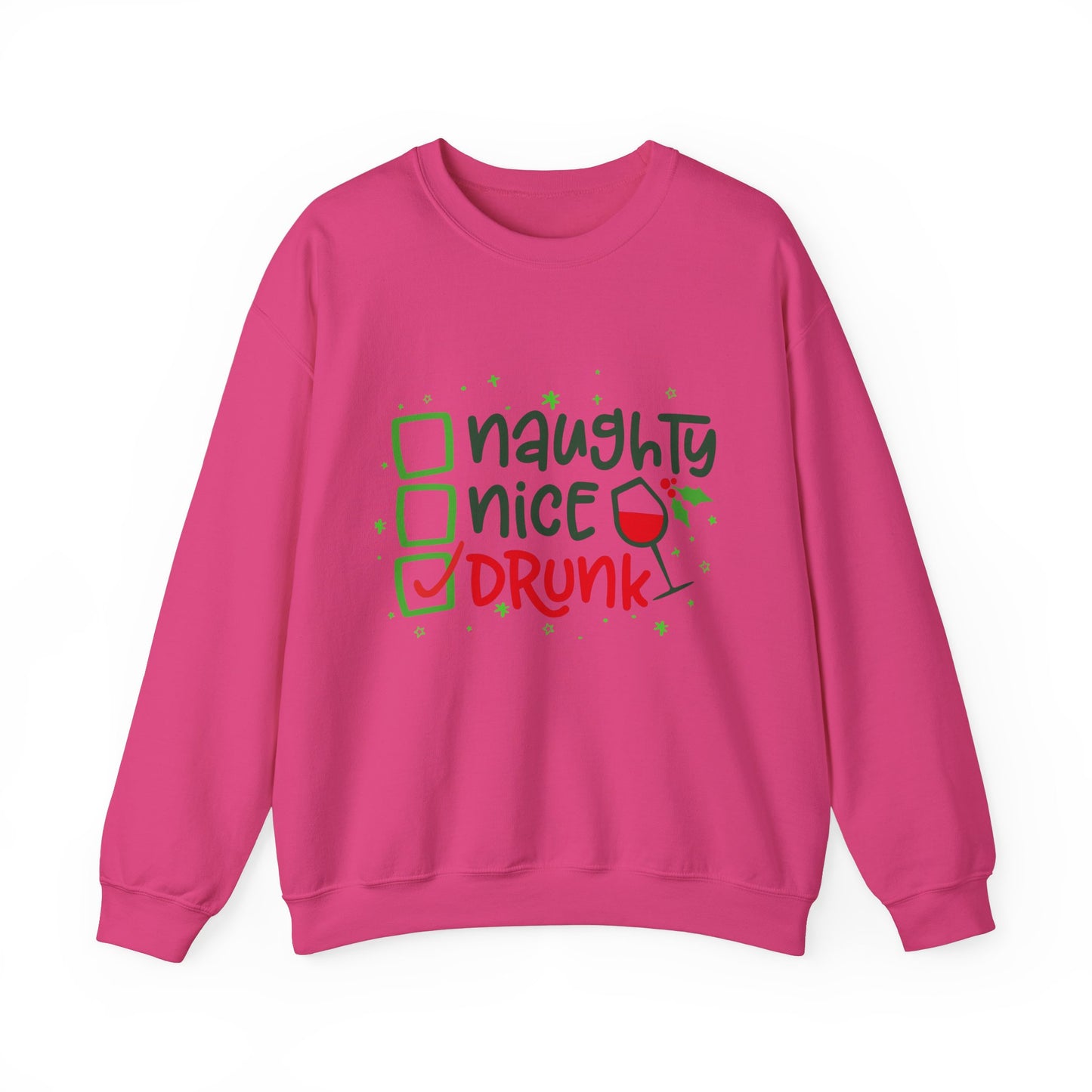 Naughty Nice Drunk Sweatshirt - Unisex Holiday Crewneck