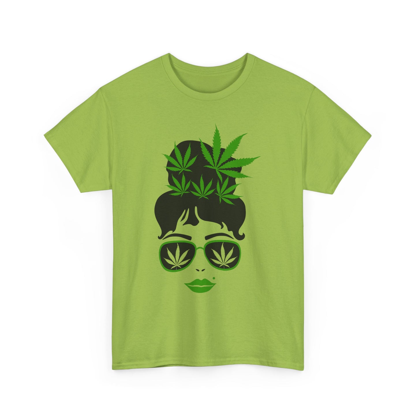 Chic Cannabis Unisex Heavy Cotton Tee - Stylish Green Leaf Design